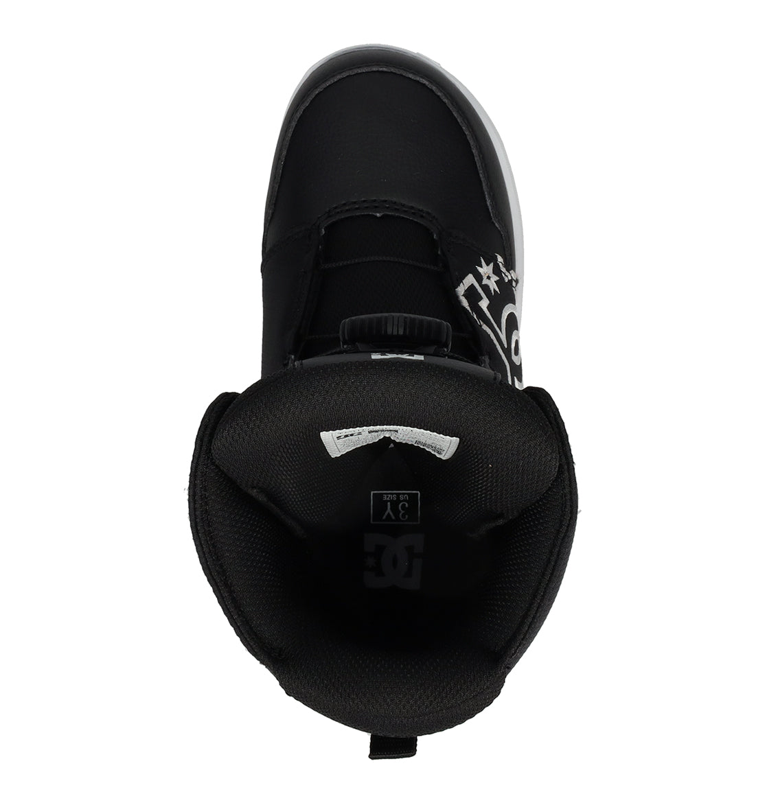 Black/White Kids Scout 2026 DC Snowboard Boots Top