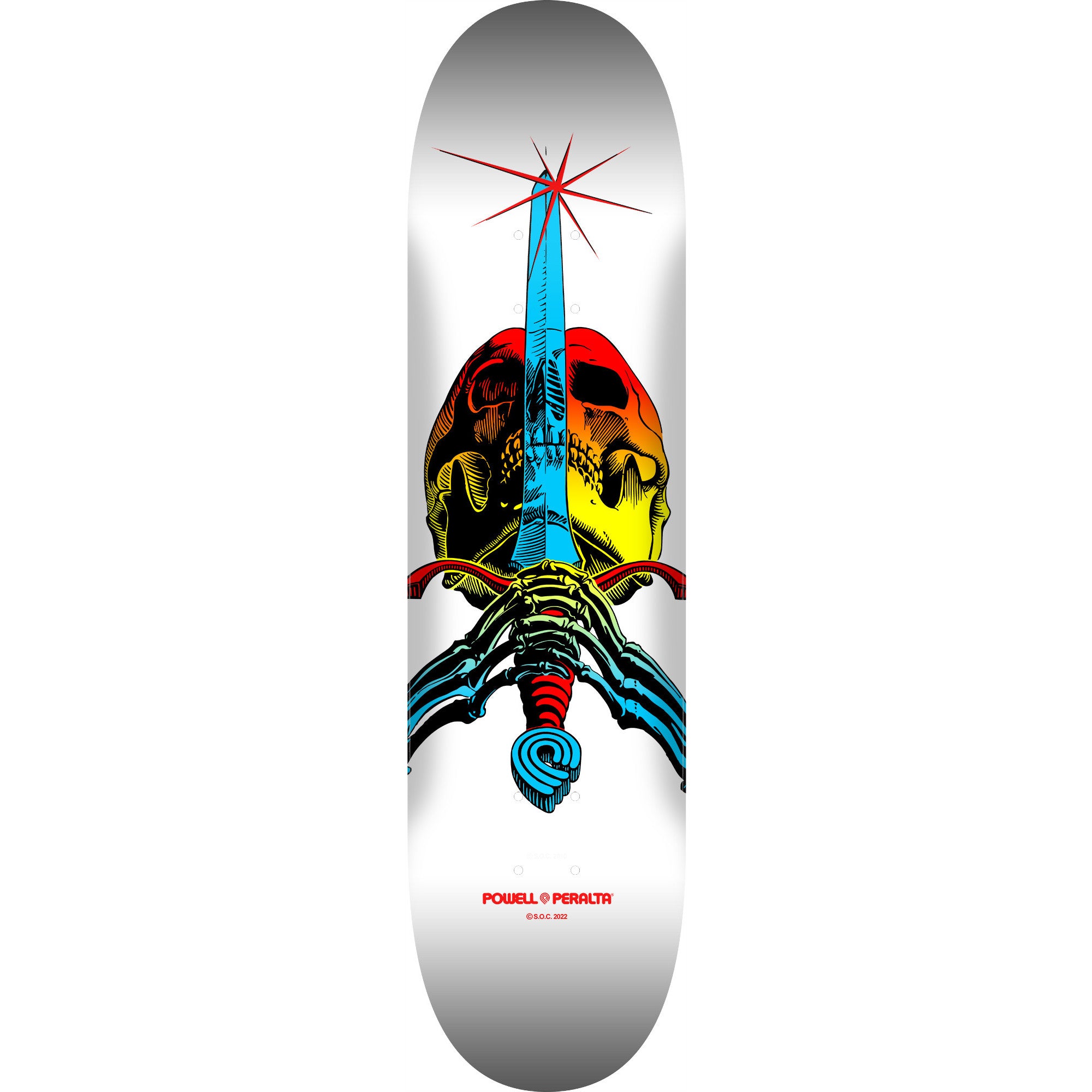 Powell Peralta Skull & Swoard Skateboard Deck - Yellow Fade/White(243 Shape)