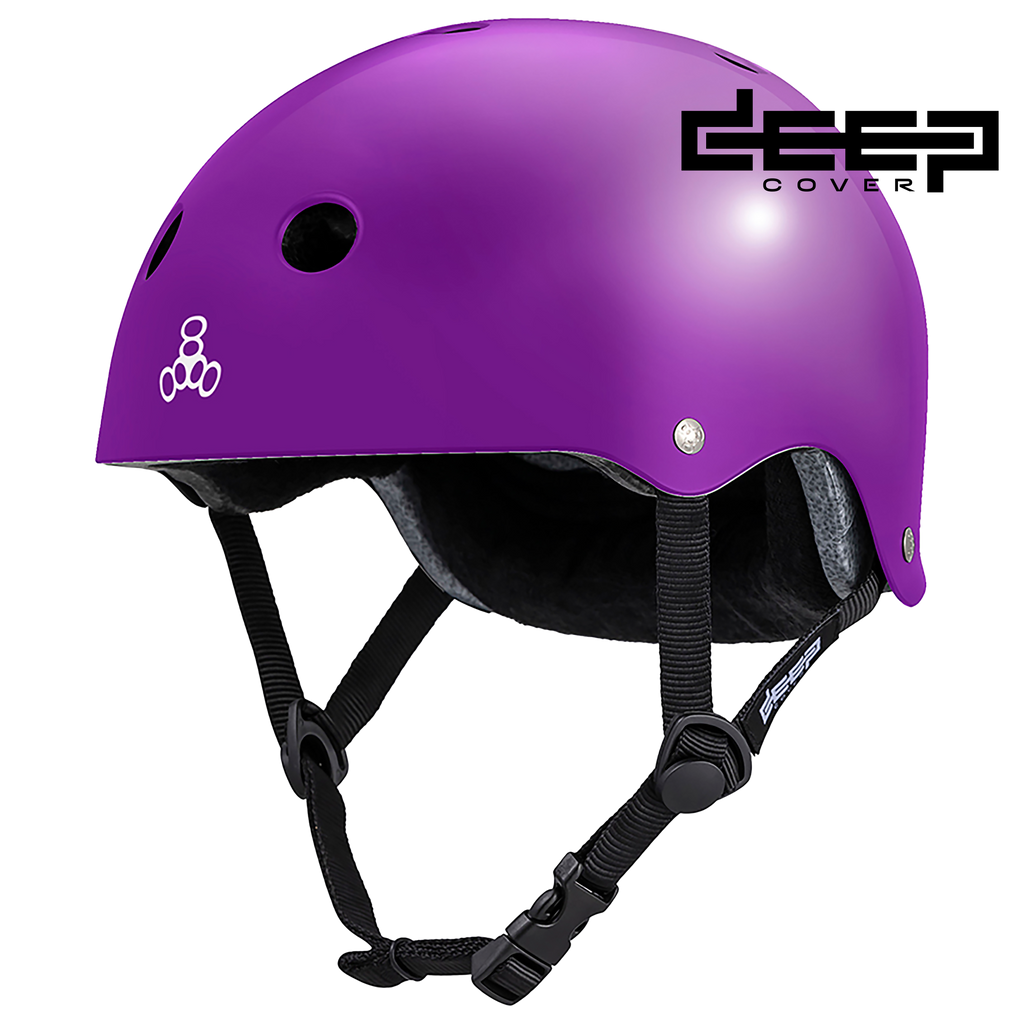 Glossy Purple Deep Cover Triple Eight Helmet