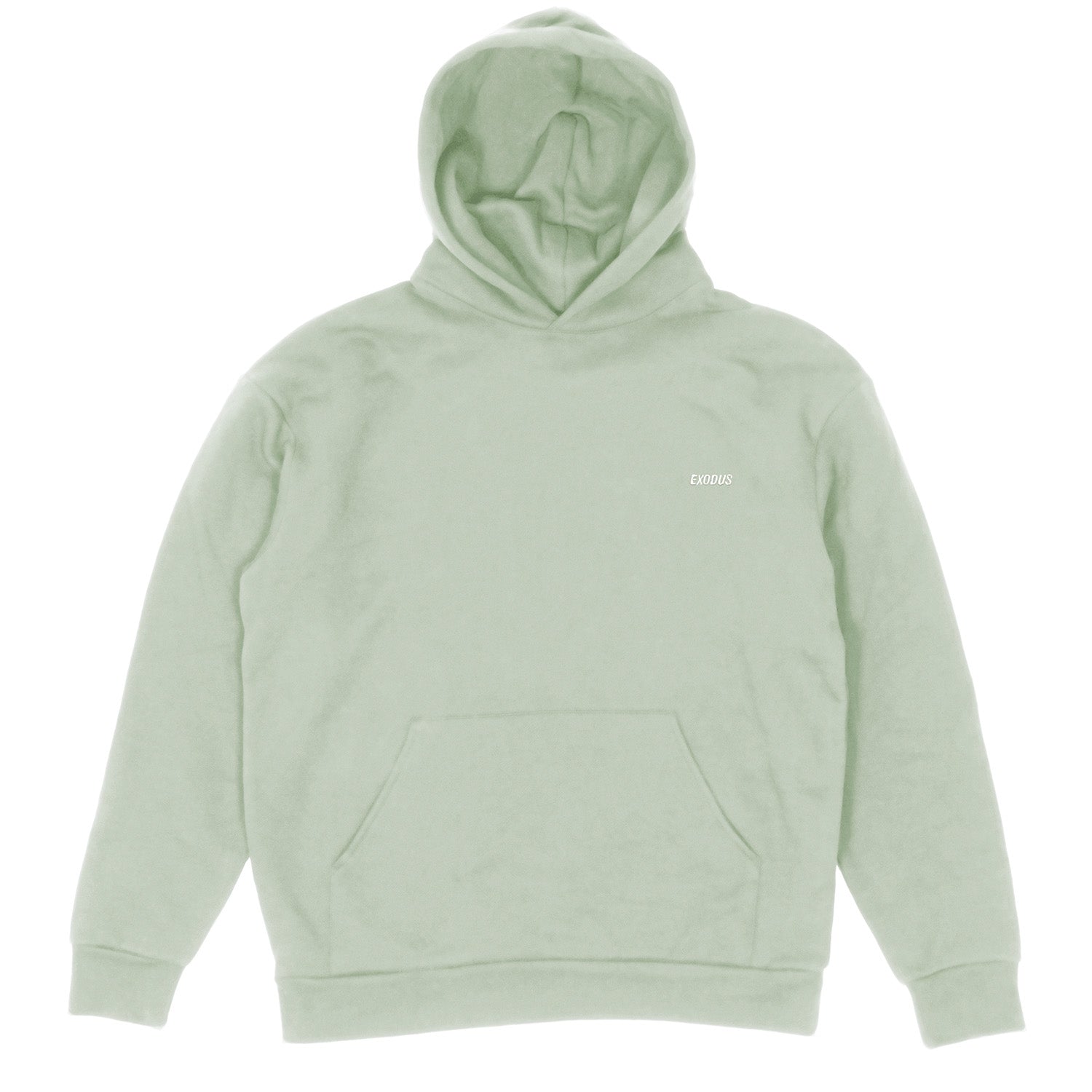 Light green Exodus hoodie With a white embroidered Logo