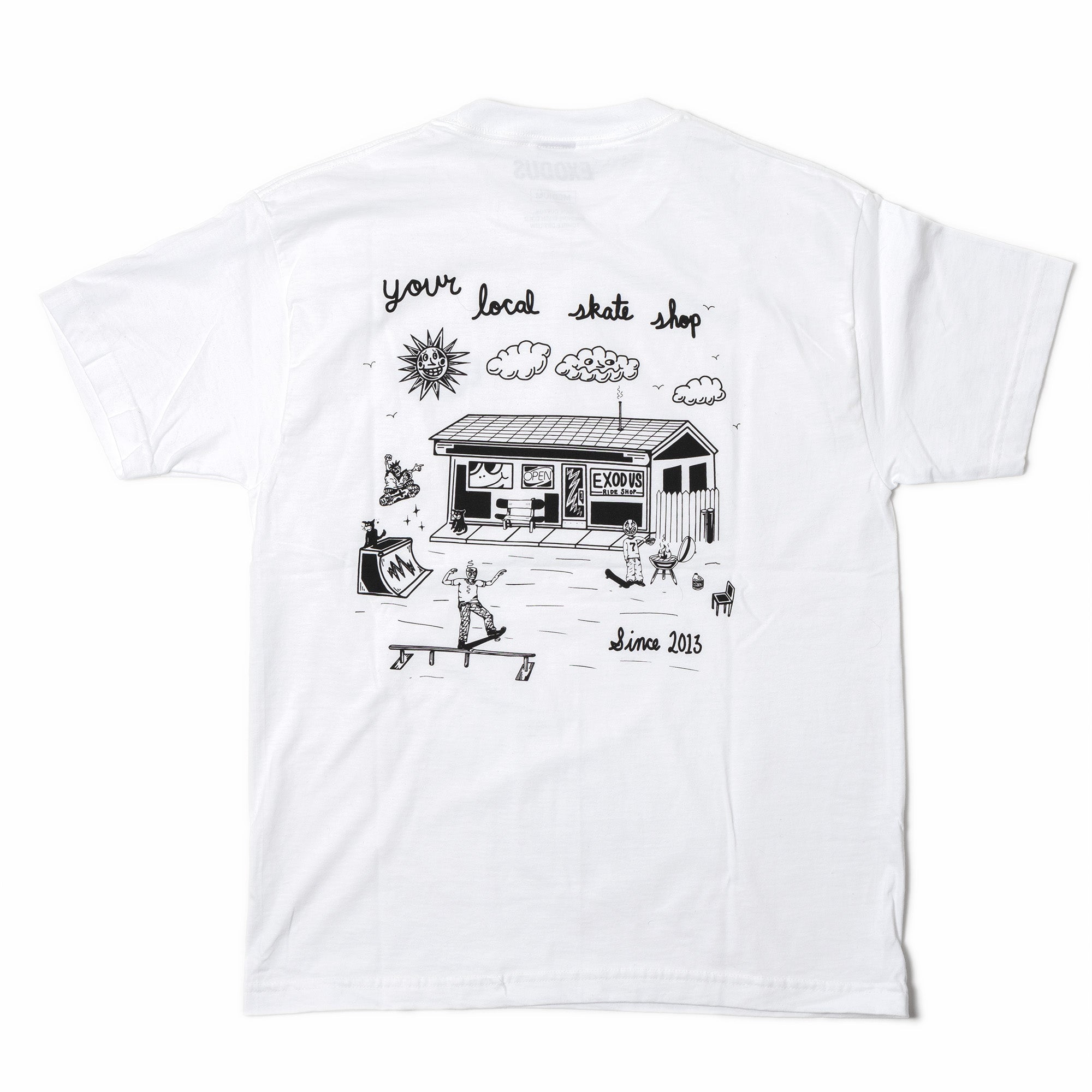White Exodus "Your Local" Tee Back