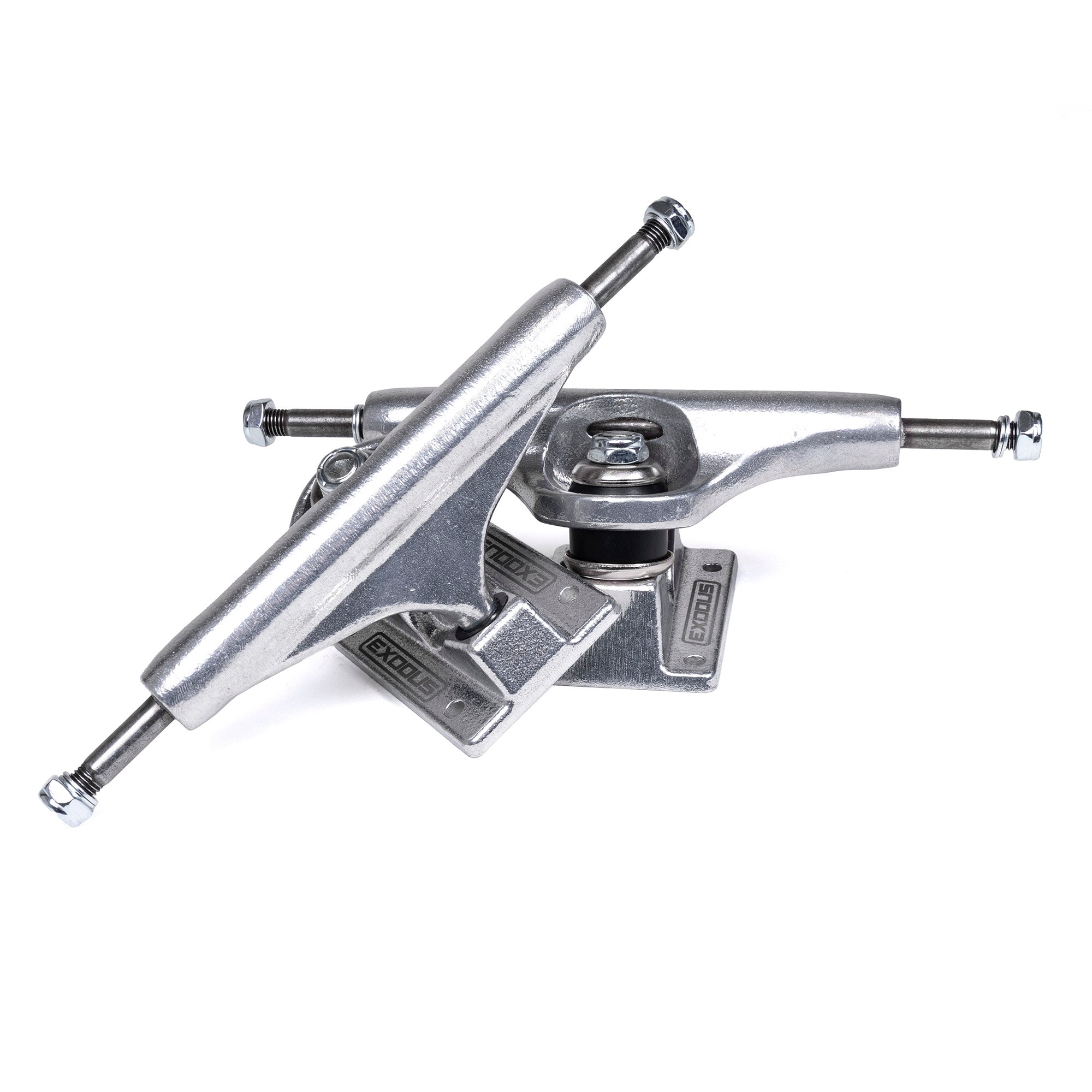High quality cheap set of polished silver Exodus Standard skateboard trucks