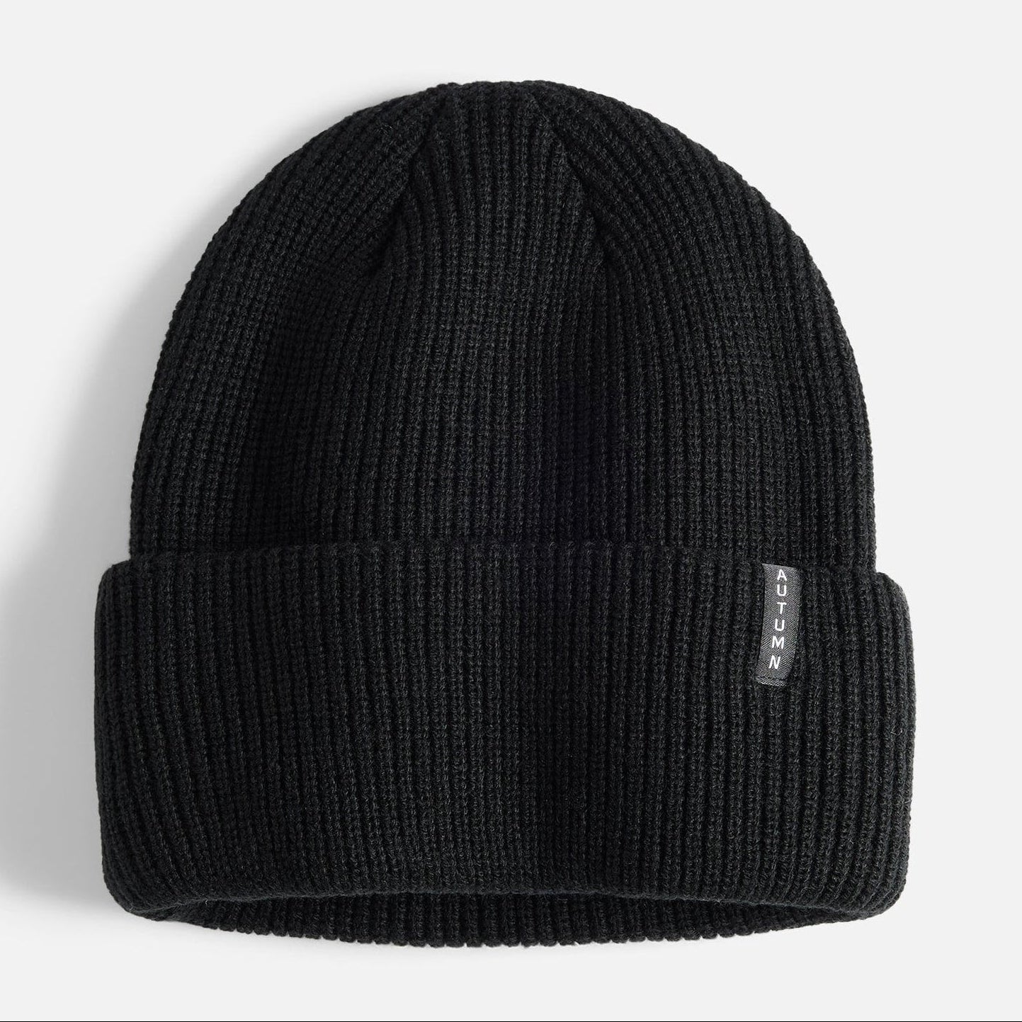 Black Autumn Select Knit Ribbed Beanie