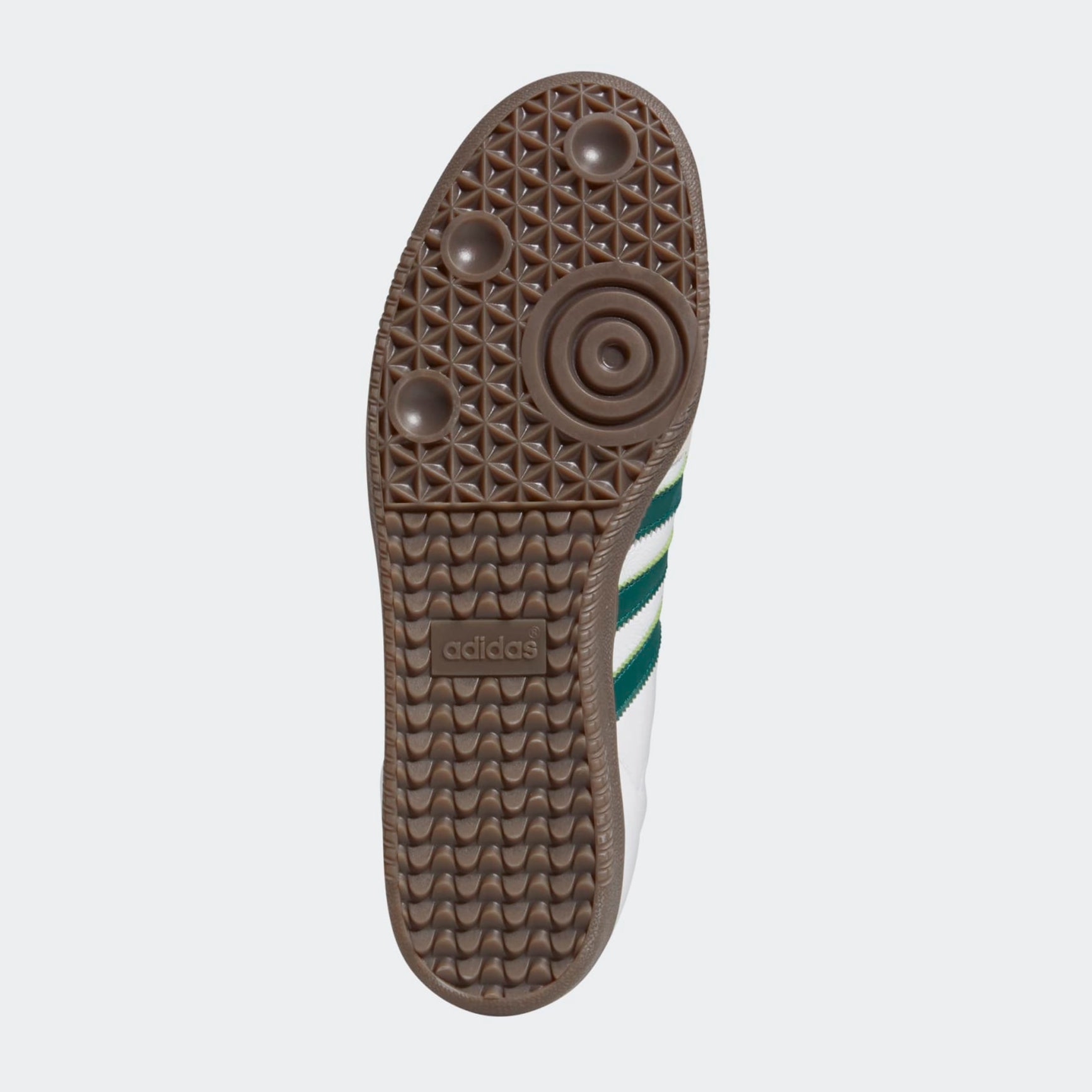 White/Green Samba ADV Adidas Skate Shoe Bottom