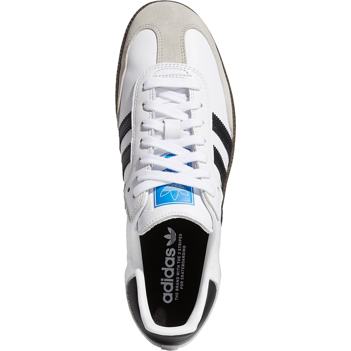 White/Black Samba ADV Adidas Skateboarding Shoe Top