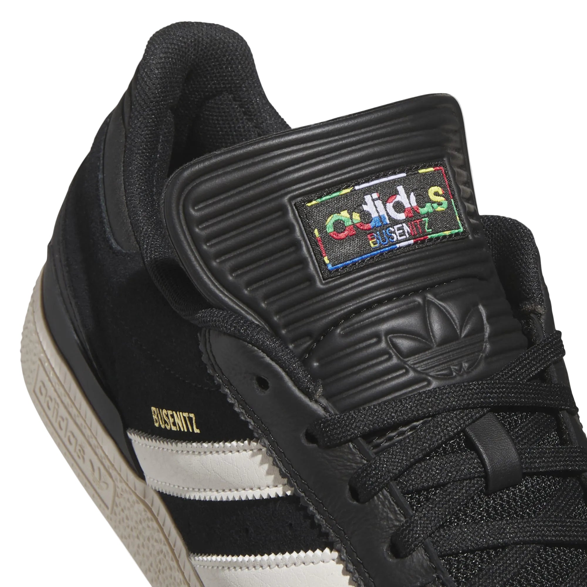  skateboarding ￼busenitz Adidas Busenitz Skateboard Shoe - Core Black/Cloud White/Gold Metallic