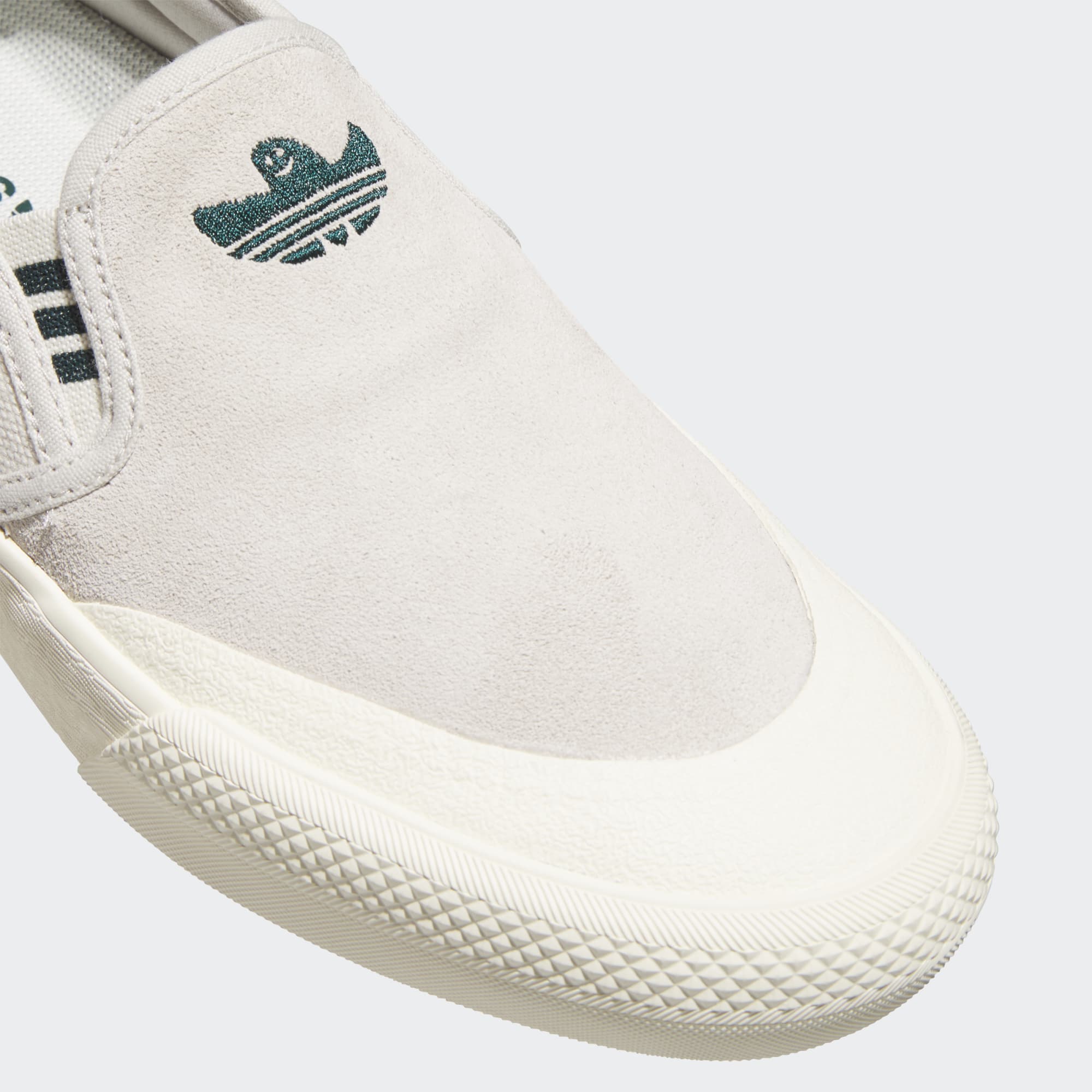 Biege Shmooofoil Adidas Slip On Skate Shoe Detail