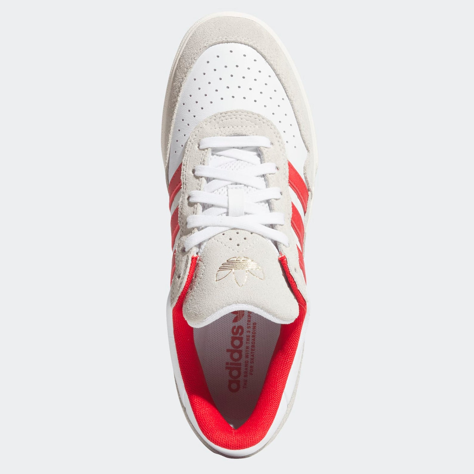 White/Red Tyshawn II Adidas Skate Shoe Top