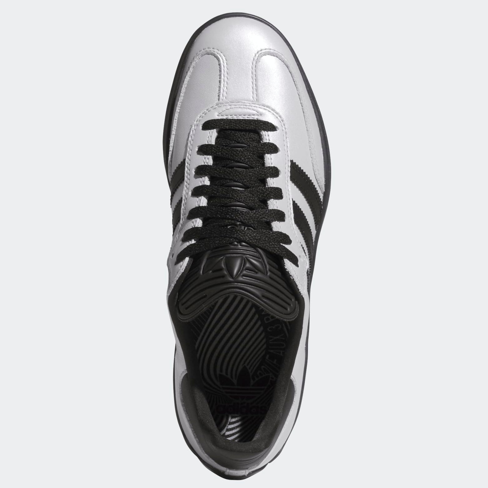 Silver Puig Samba Adidas Skate Shoe Top