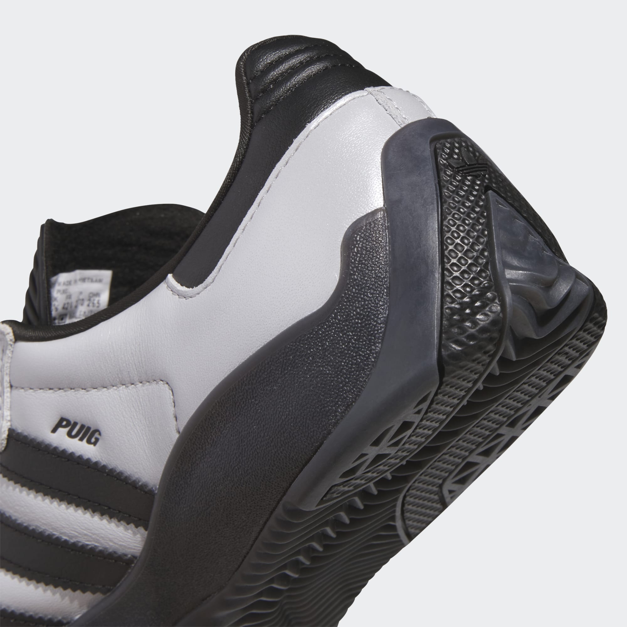 Silver Puig Samba Adidas Skate Shoe Detail
