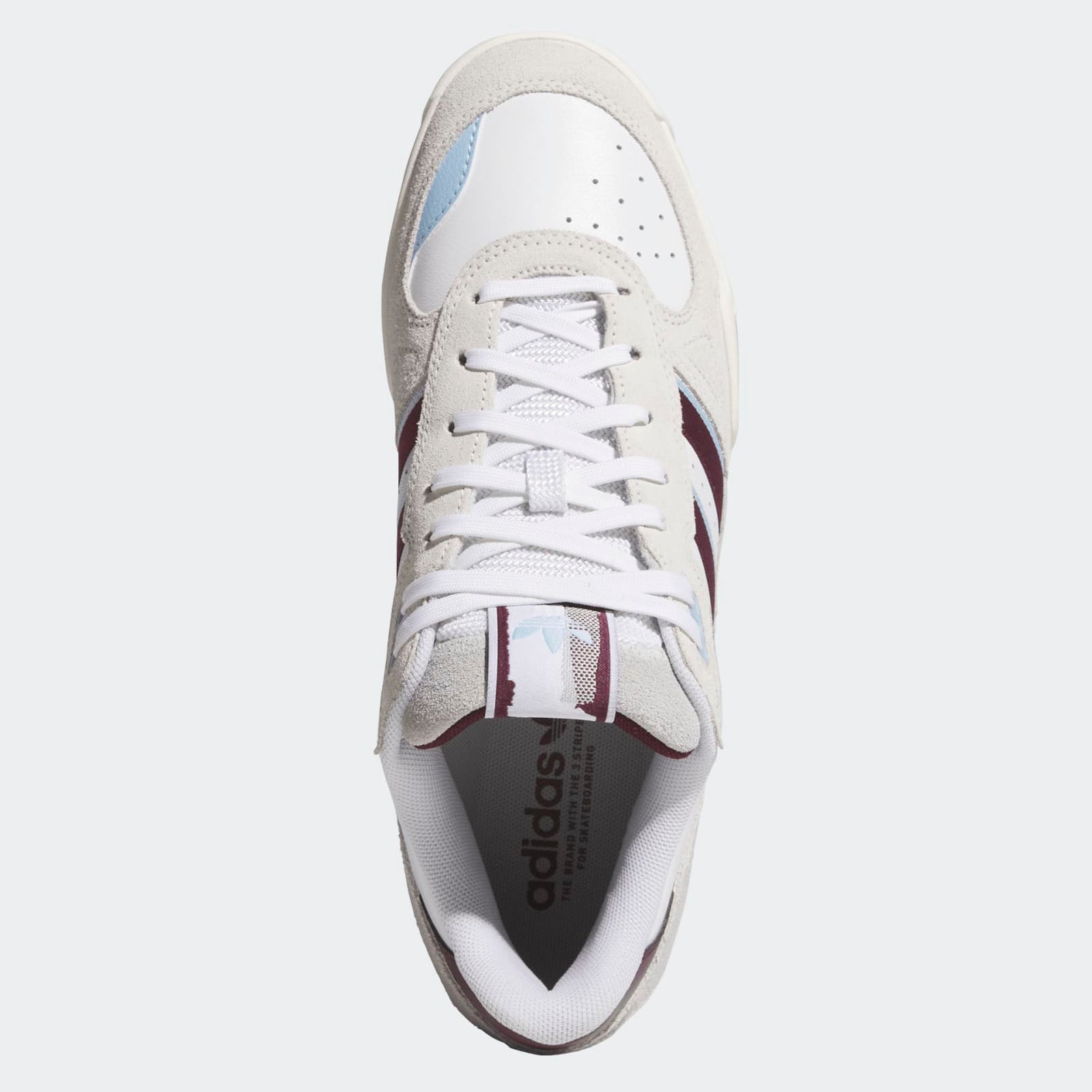 White/Maroon Tekkira Cup Adidas Skate Shoe Top