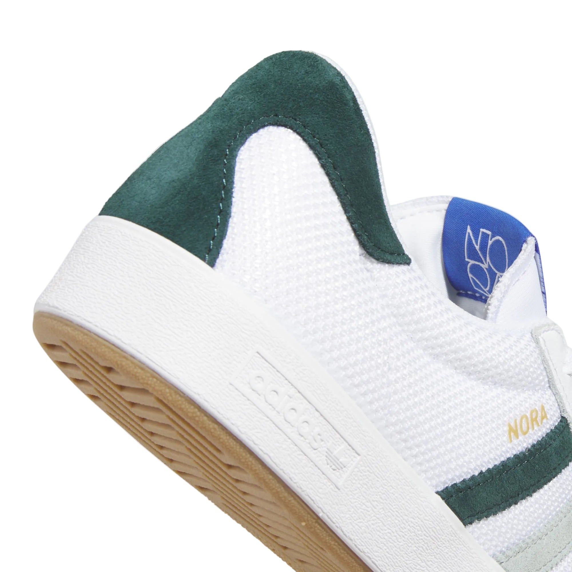 White/Green Nora Adidas Skate Shoe Detail