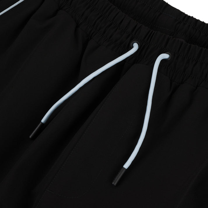 Black Insulated Souvenir Snow Track Pants Detail