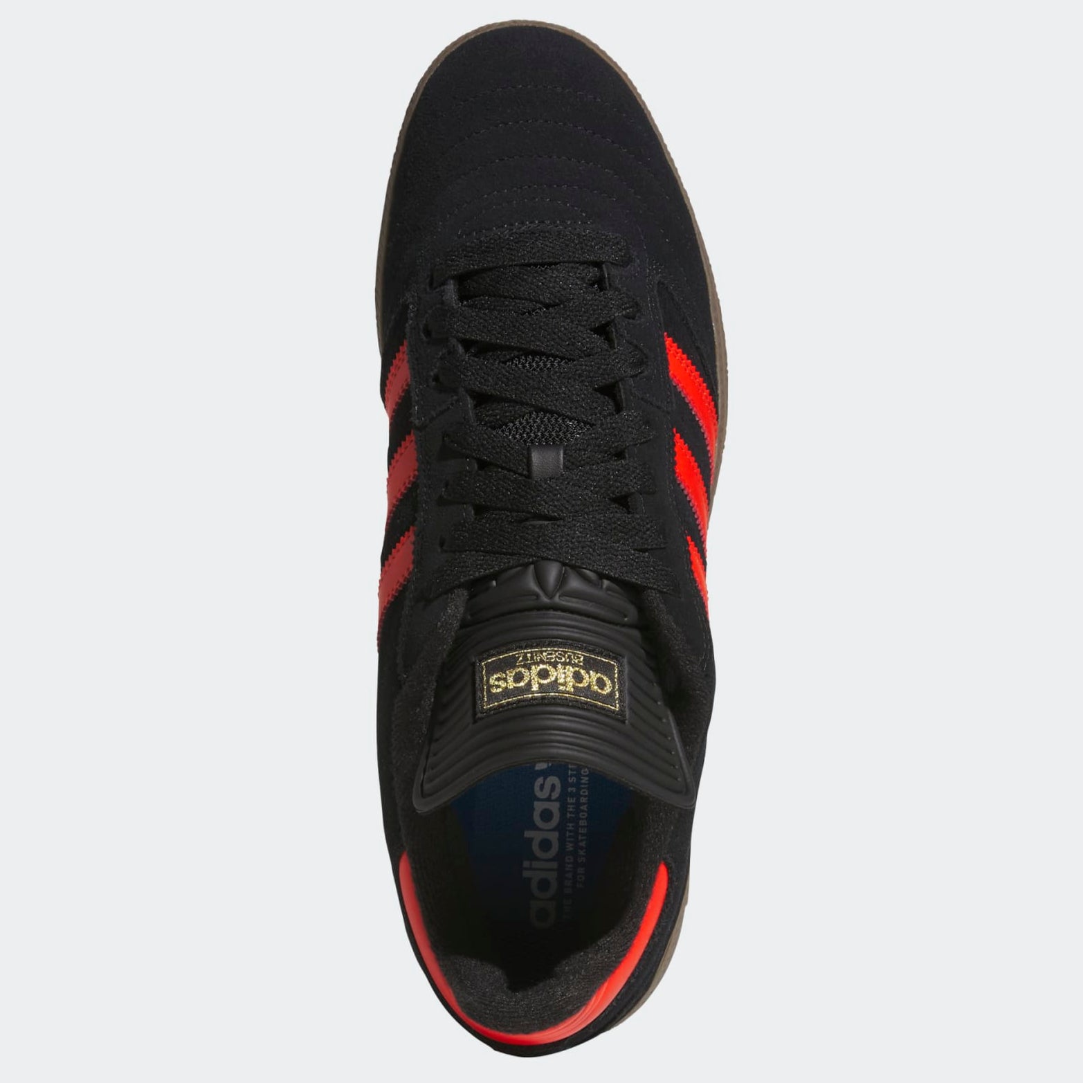 Black/Orange/Gum Busenitz Adidas Skate Shoe Top