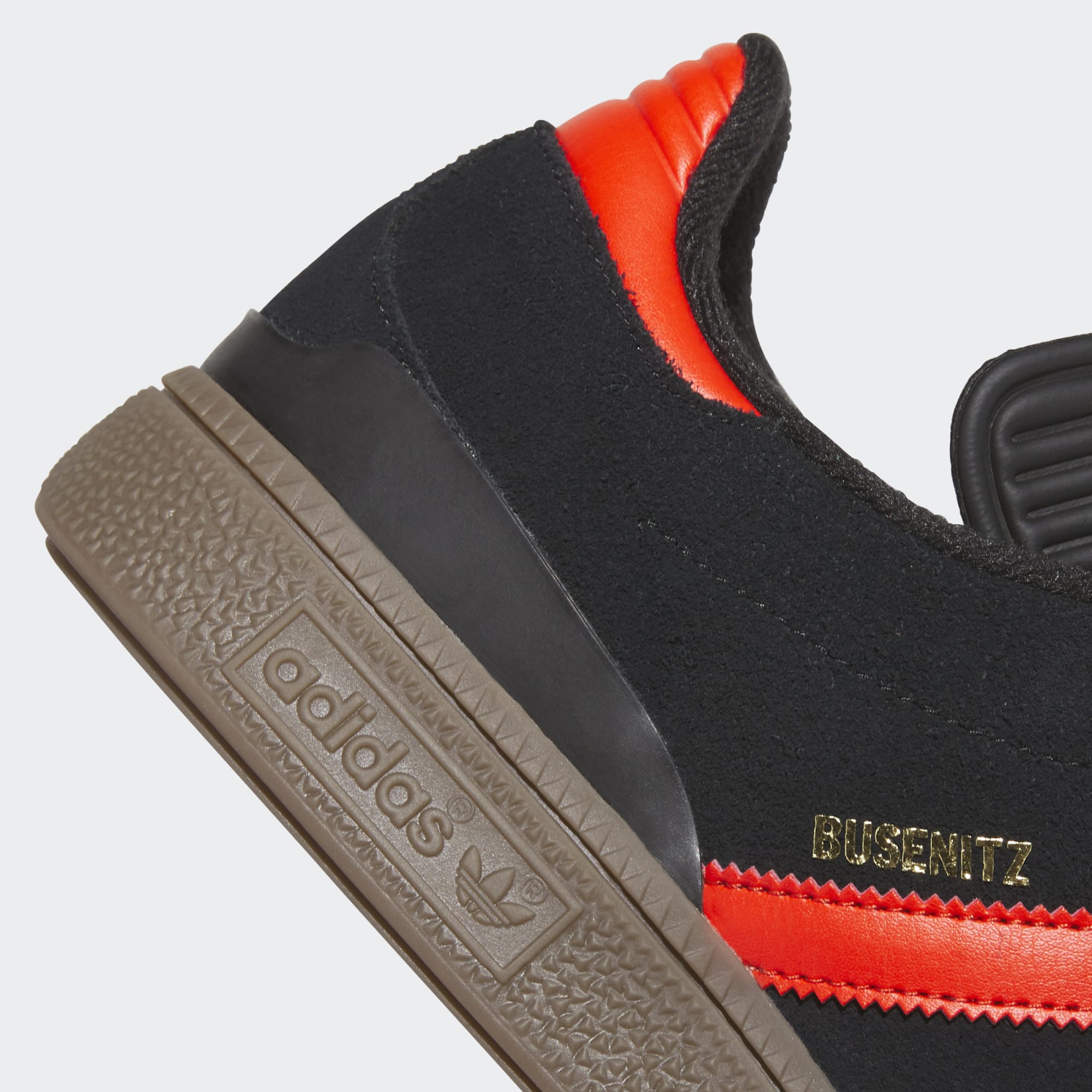 Black/Orange/Gum Busenitz Adidas Skate Shoe Detail