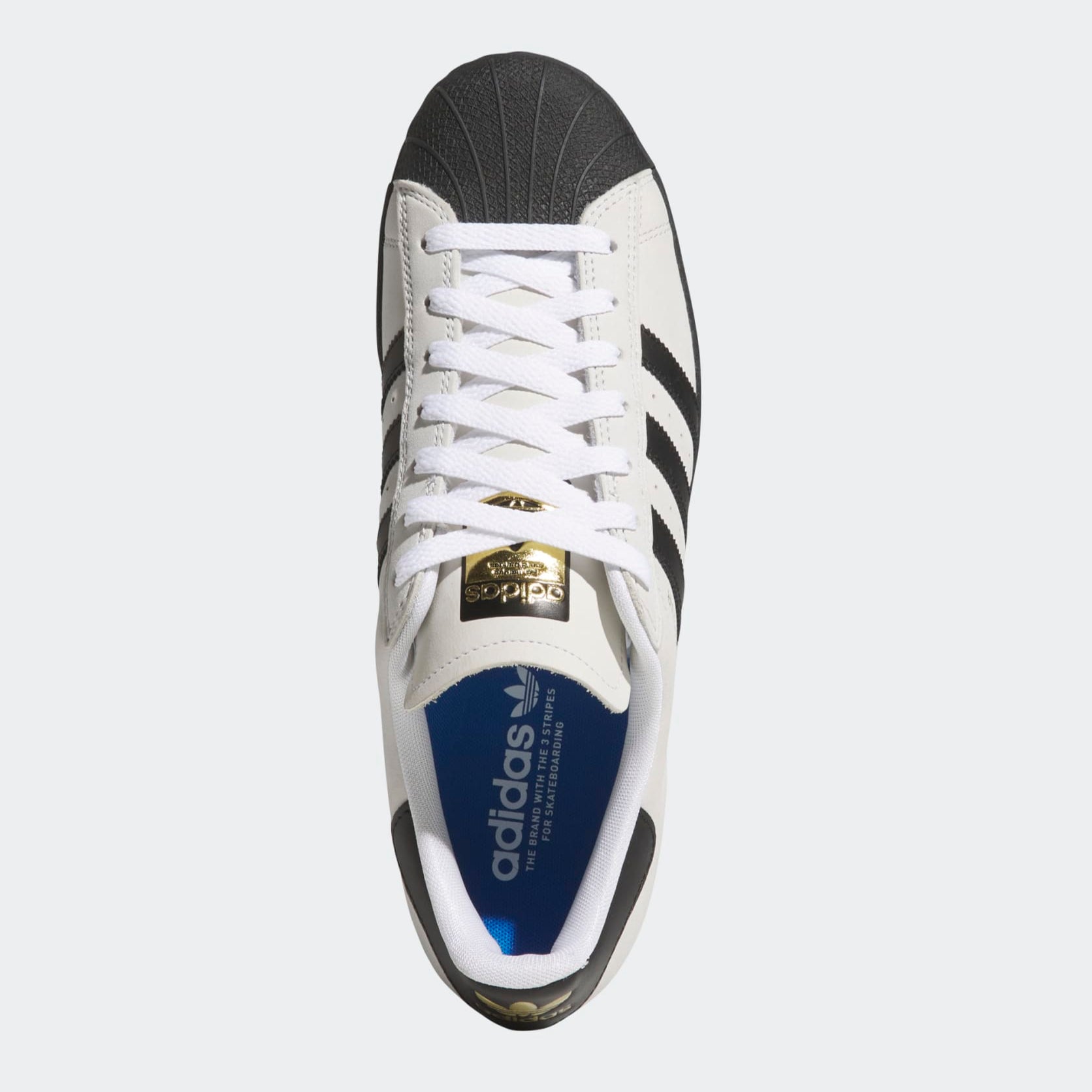 White/Black Superstar ADV Adidas Skate Shoe Top