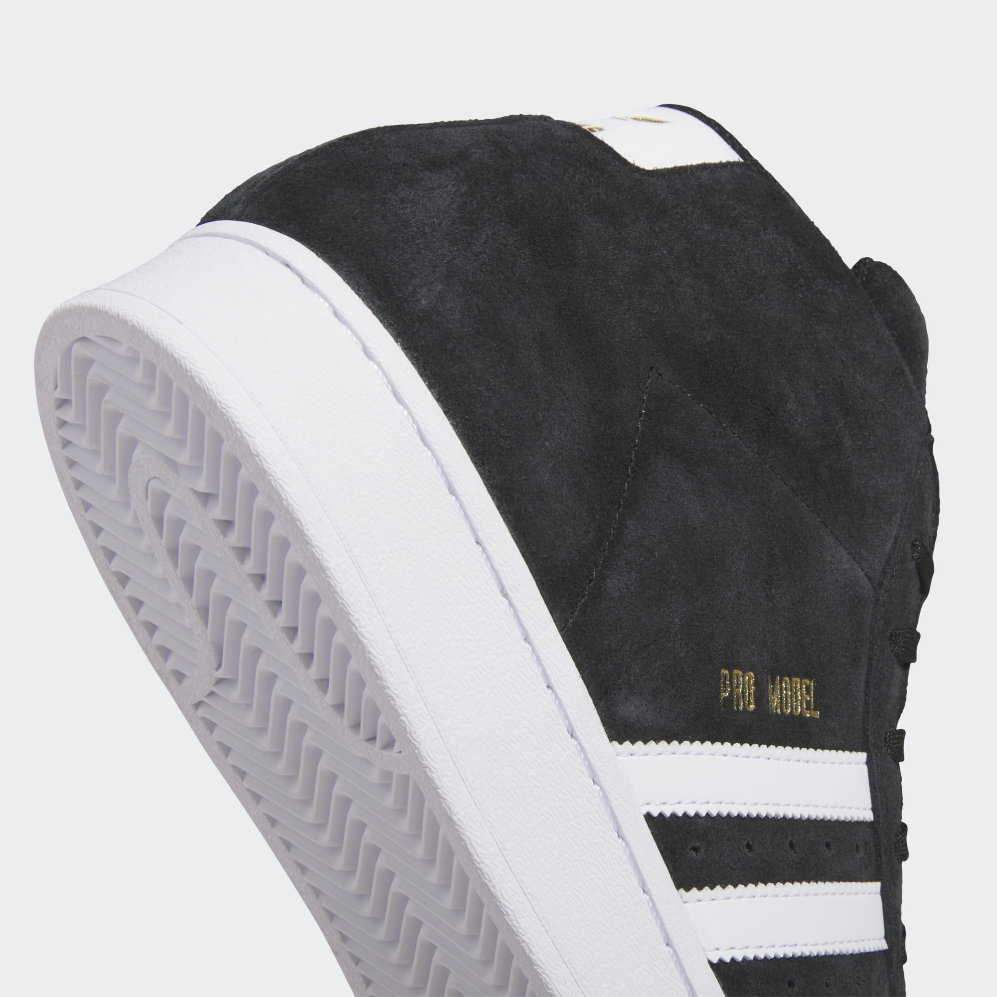 Black/White Pro Model ADV Adidas Skate Shoe Detail