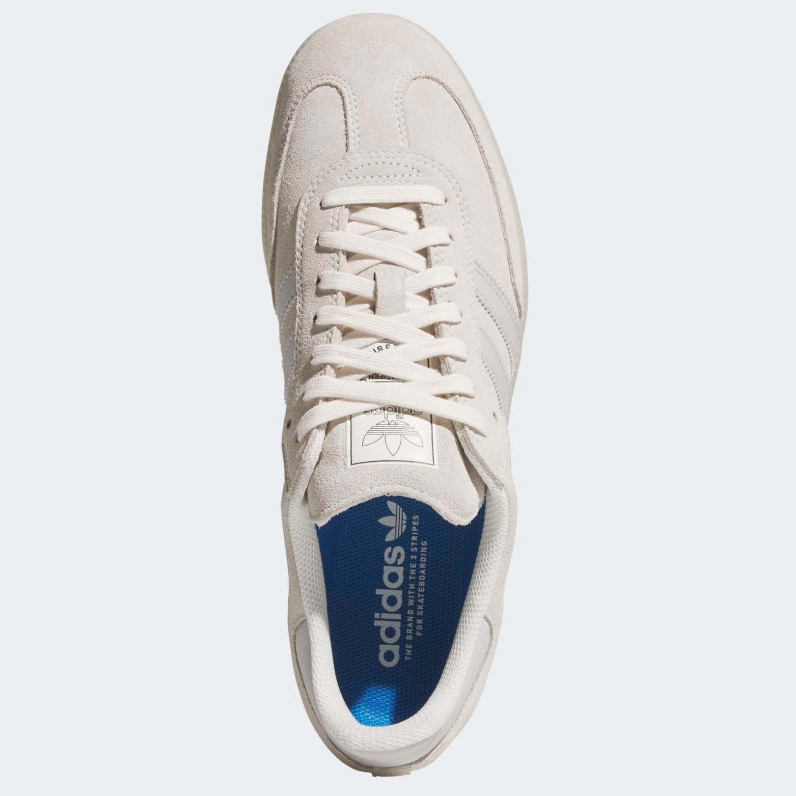 Chalk White Samba ADV Adidas Skate Shoe Top