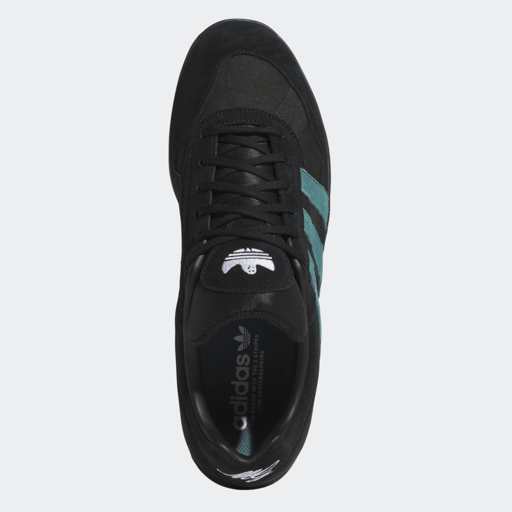 Black/Teal Aloha Super Adidas Skate Shoe Top