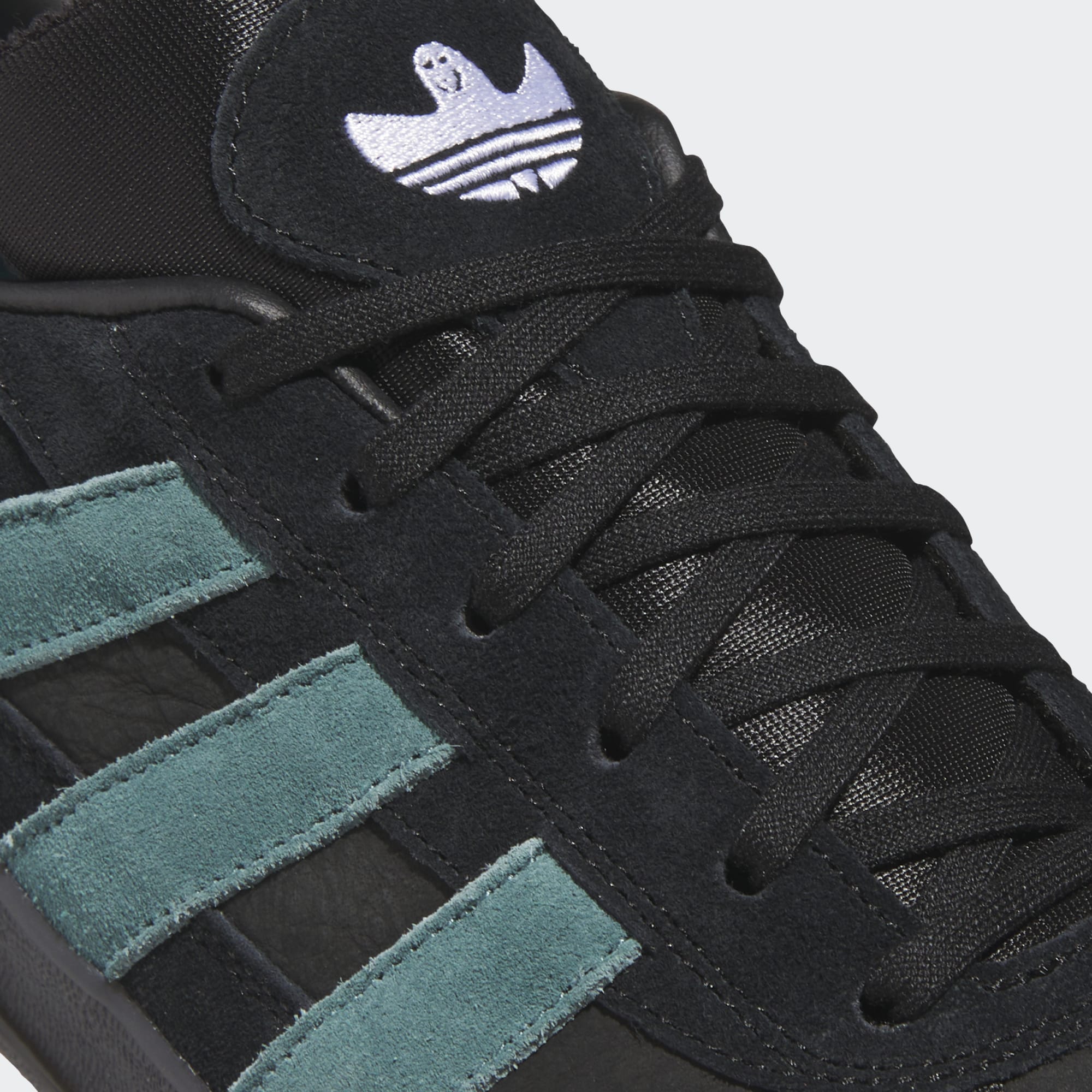 Black/Teal Aloha Super Adidas Skate Shoe Detail