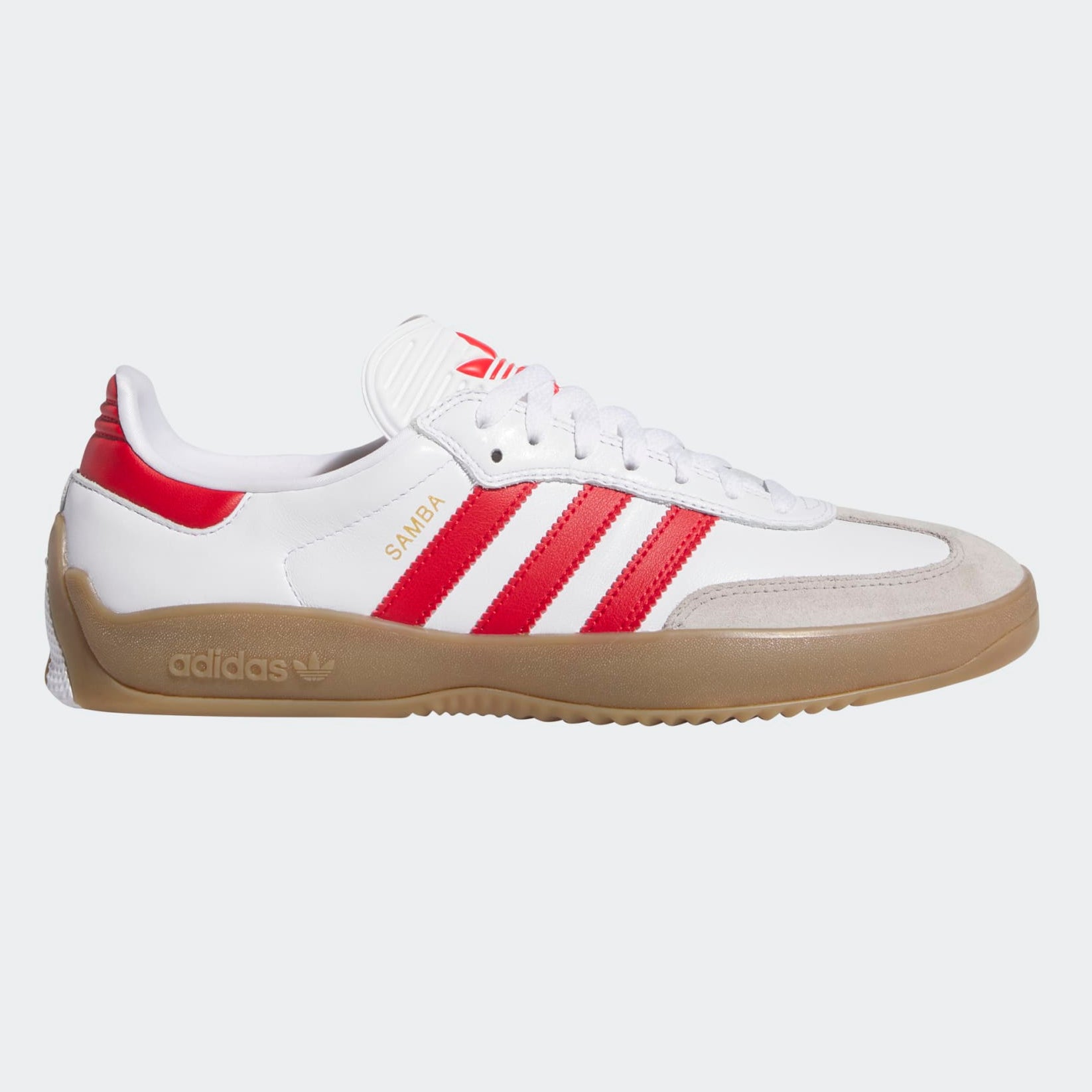 White/Scarlet Puig Samba Adidas Skate Shoe