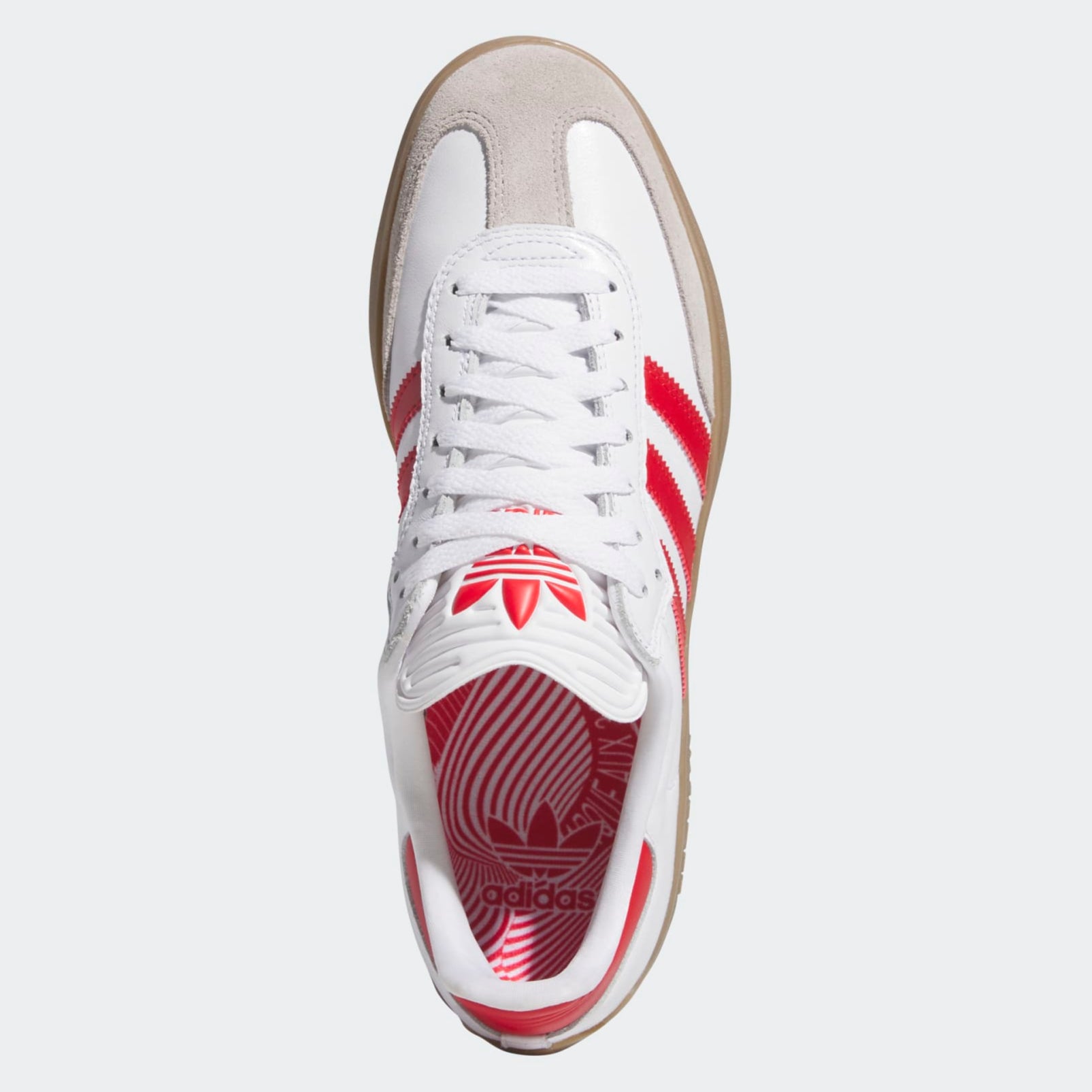 White/Scarlet Puig Samba Adidas Skate Shoe Top