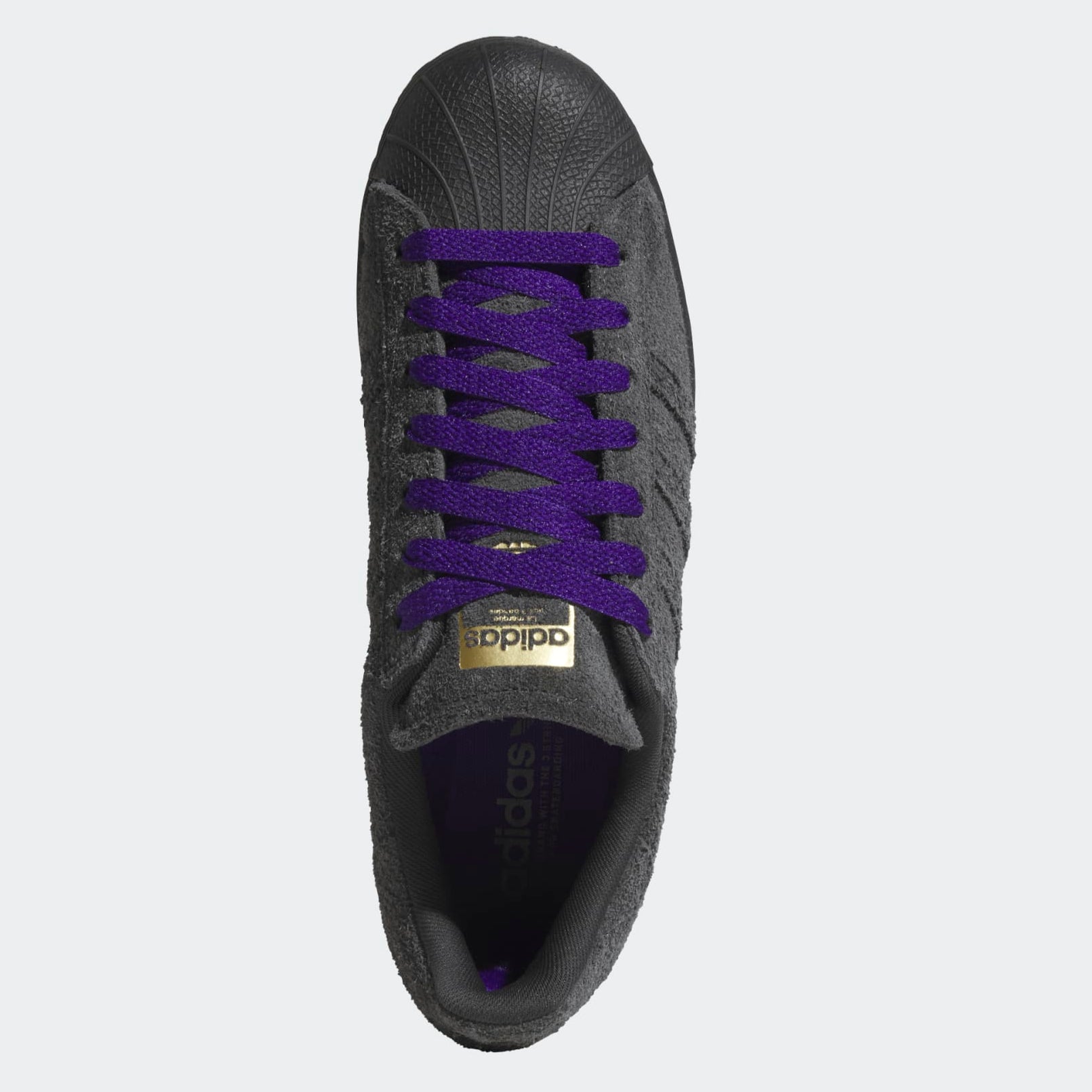 Carbon Grey Superstar ADV Adidas Skate Shoe Top