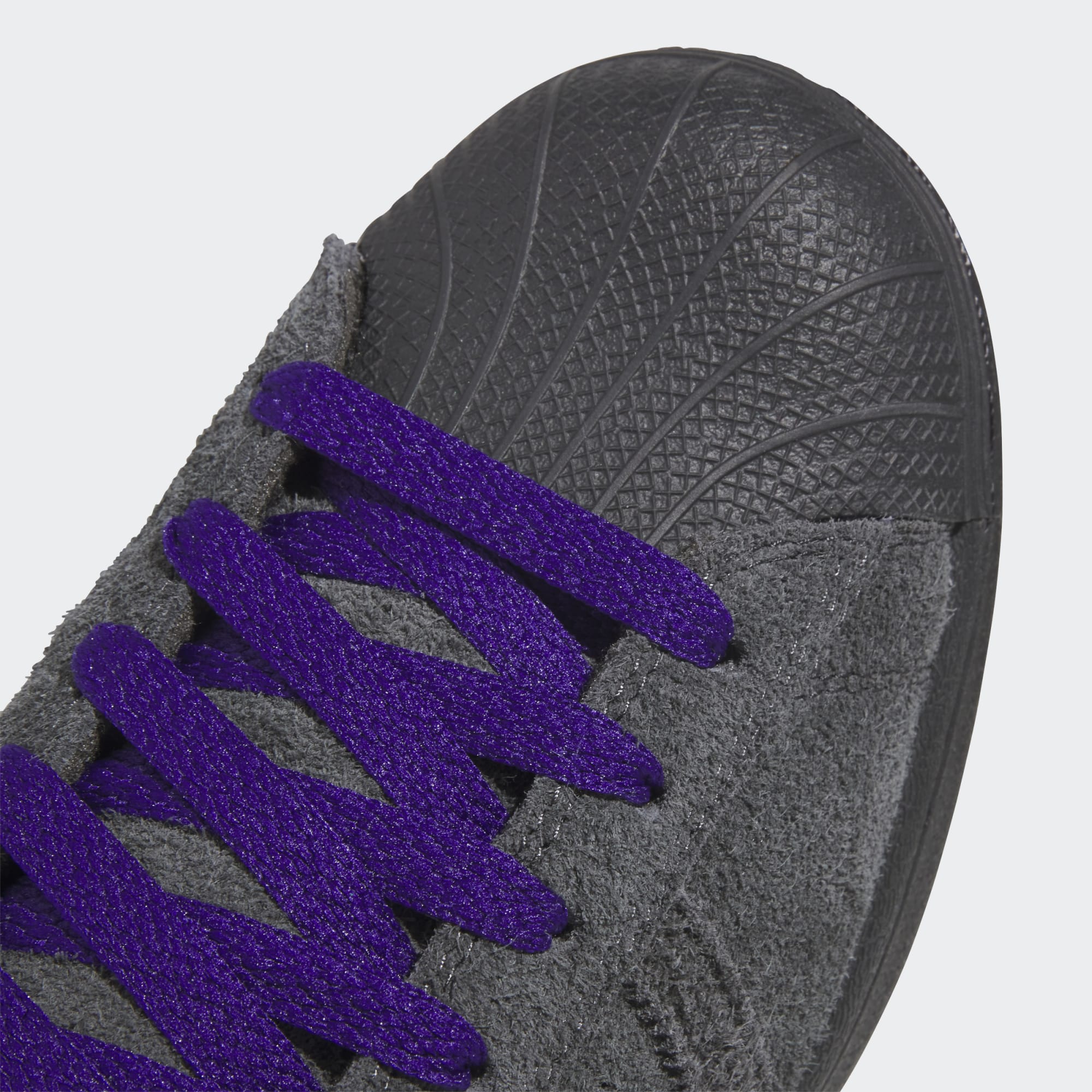 Carbon Grey Superstar ADV Adidas Skate Shoe Detail