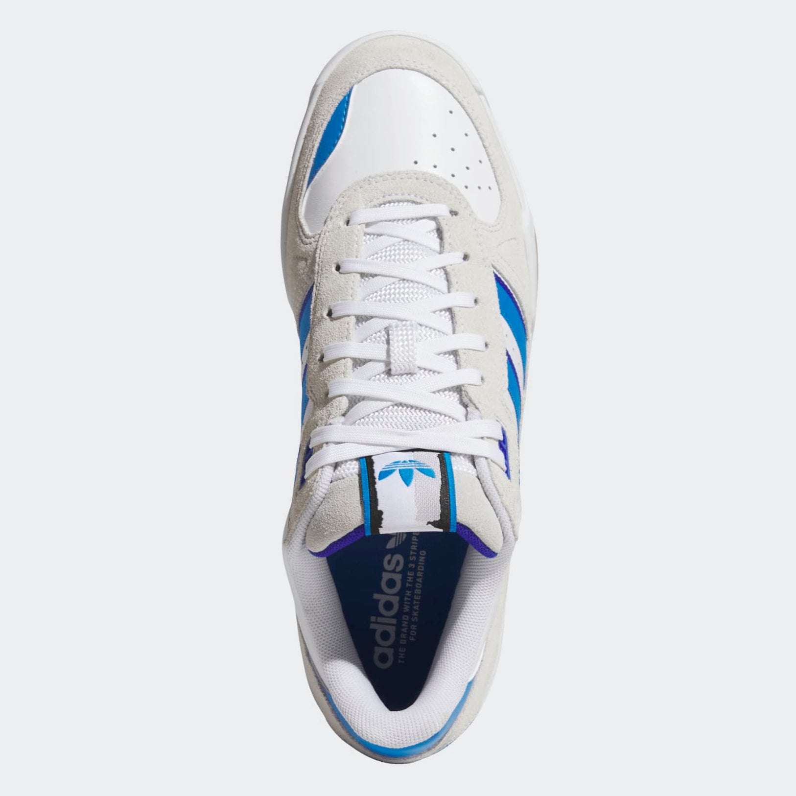 White/Blue Tekkira Cup Adidas Skate Shoe Top