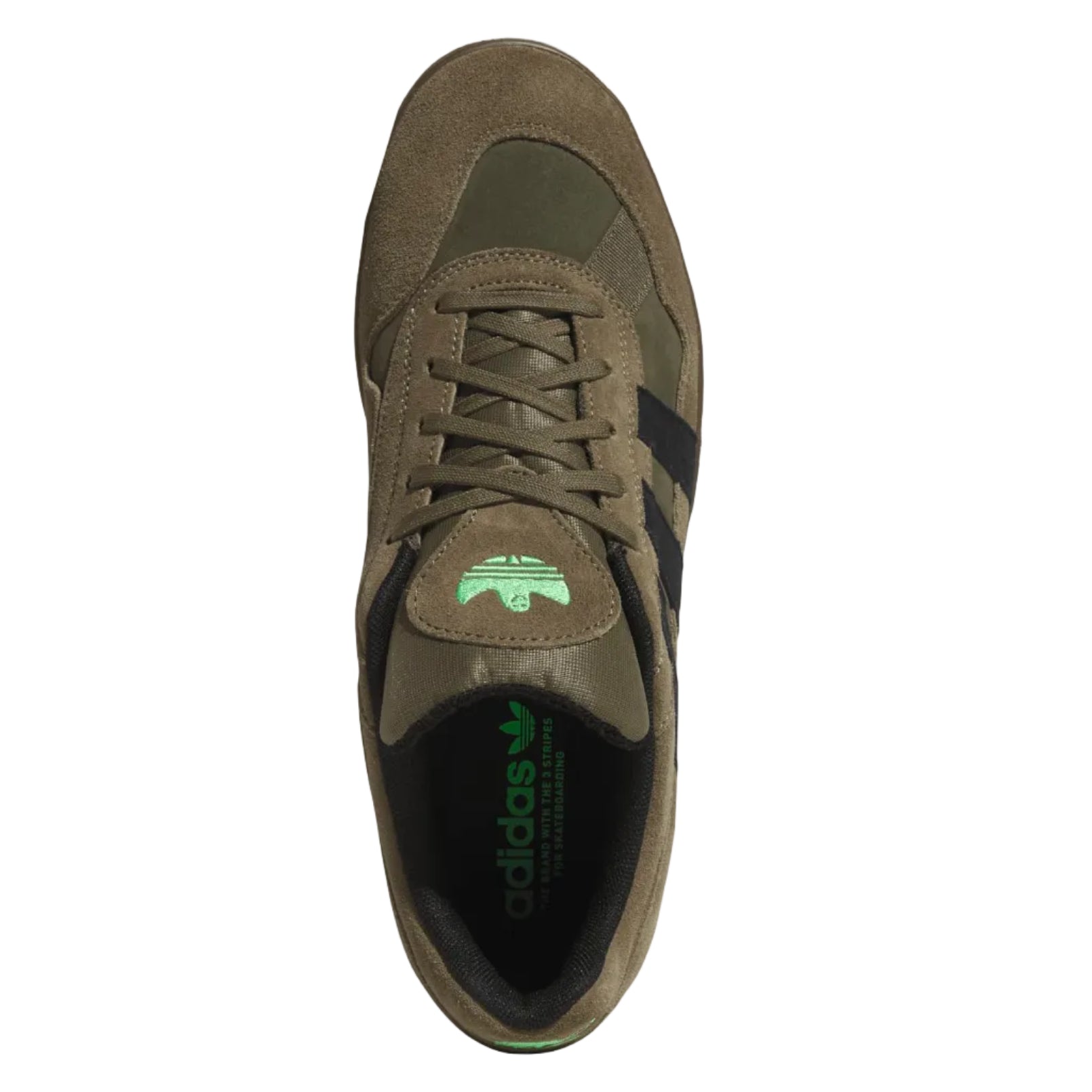 Olive Aloha Super Adidas Skate Shoe Top