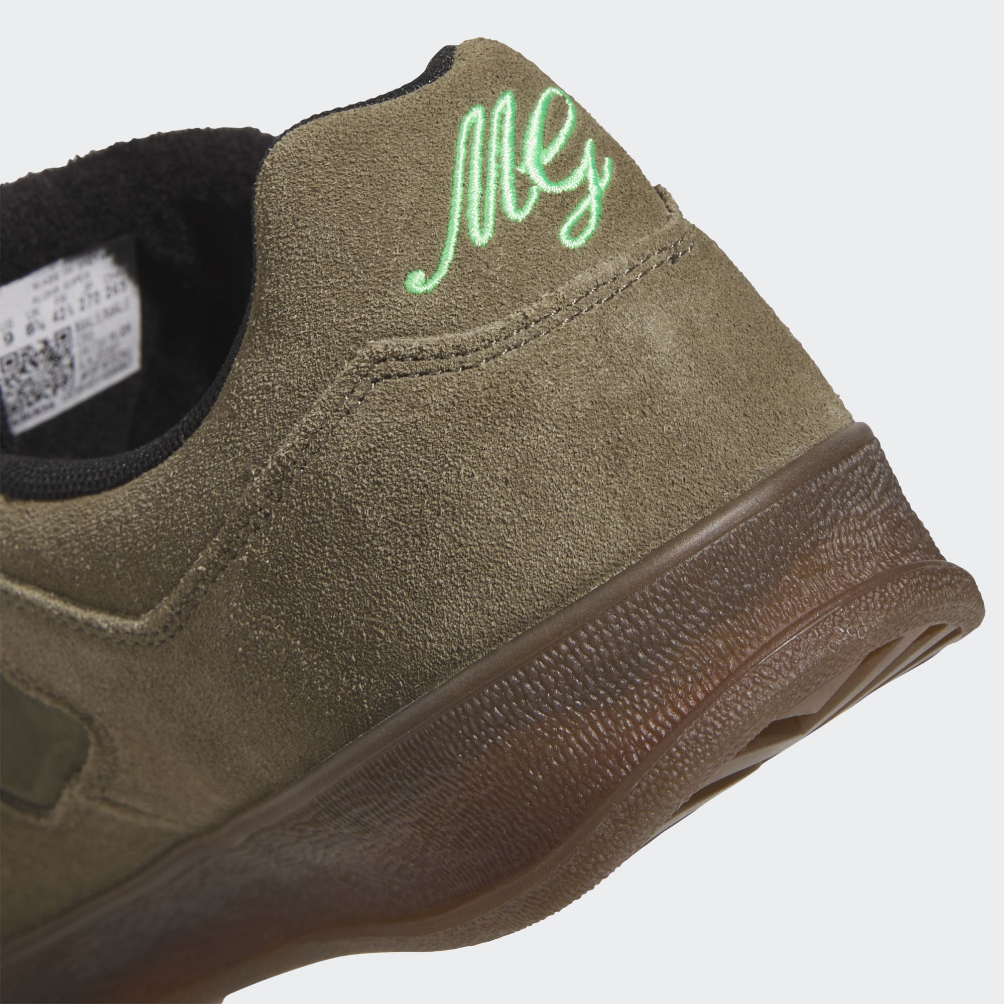 Olive Aloha Super Adidas Skate Shoe Detail