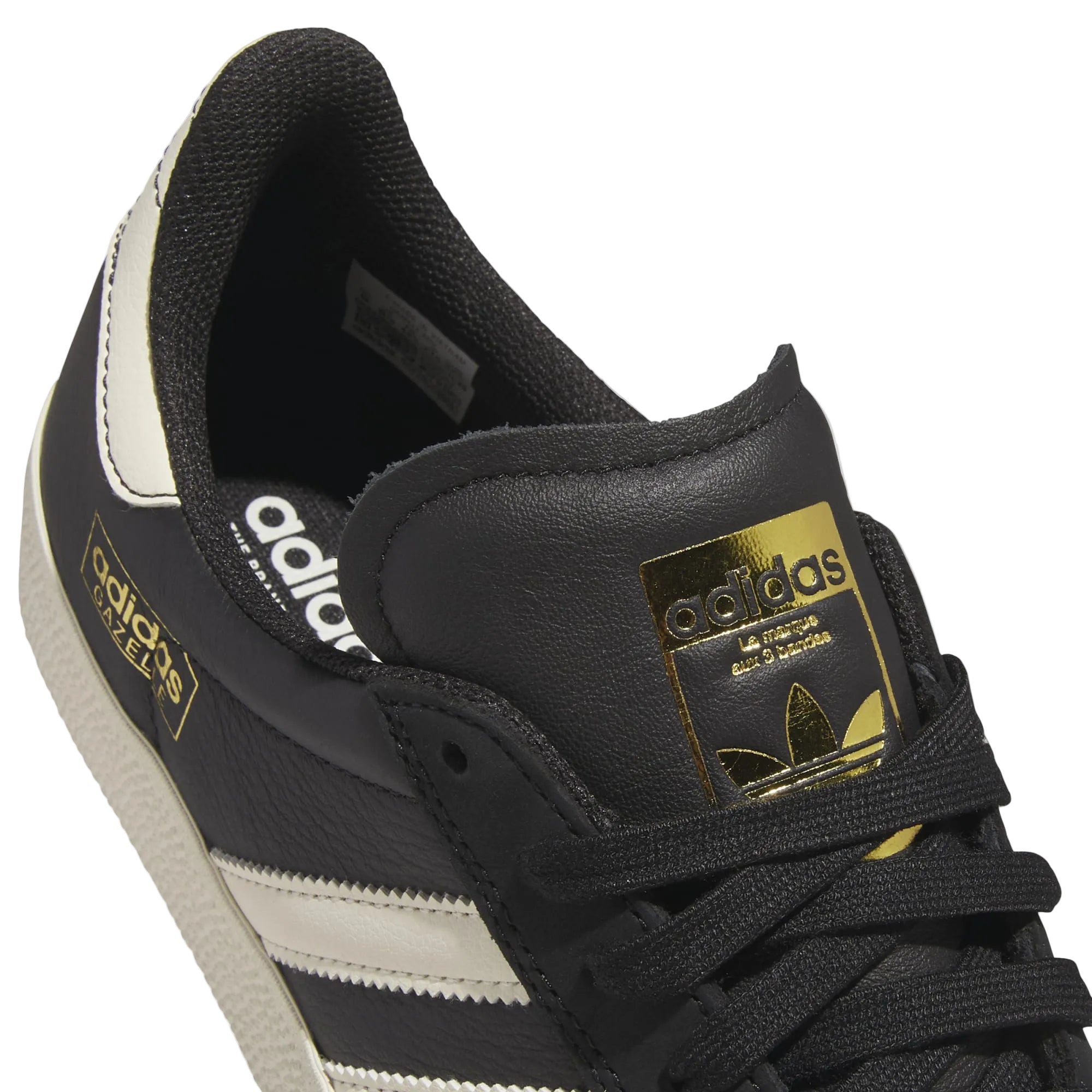 Black/White Gazelle ADV Adidas Skate Shoe Detail