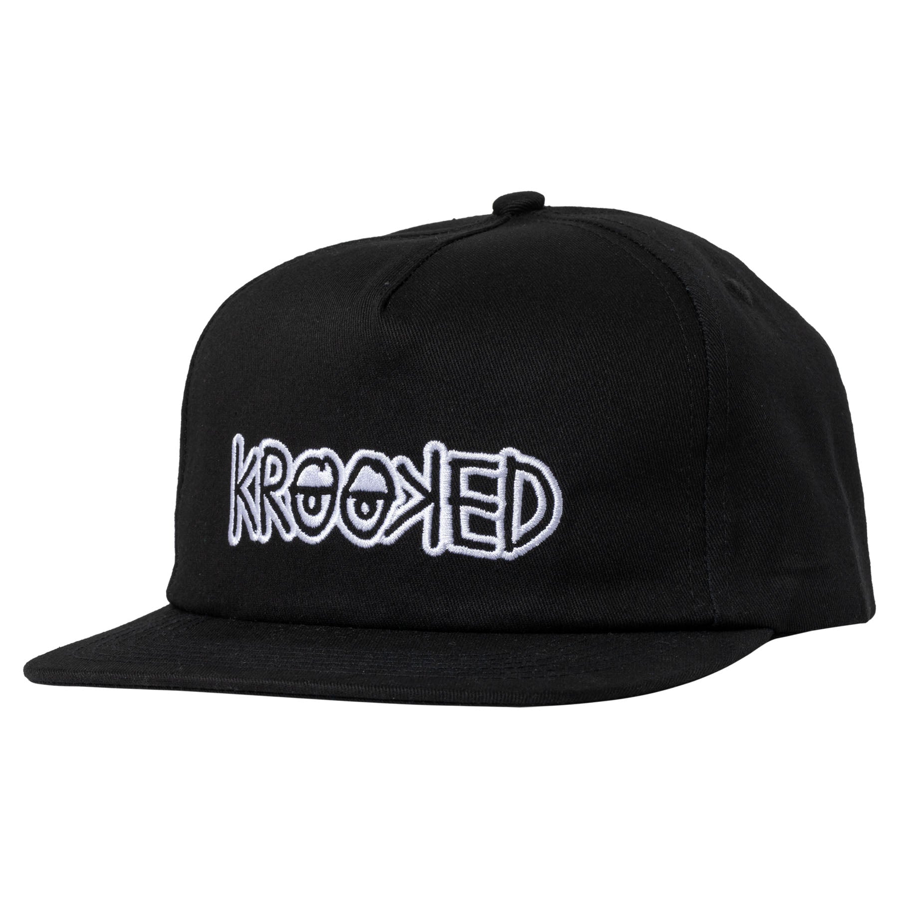 Krooked Eyes Snapback Hat - Black
