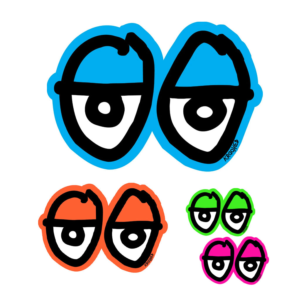 Krooked Eyes Skateboard sticker in 3 sizes