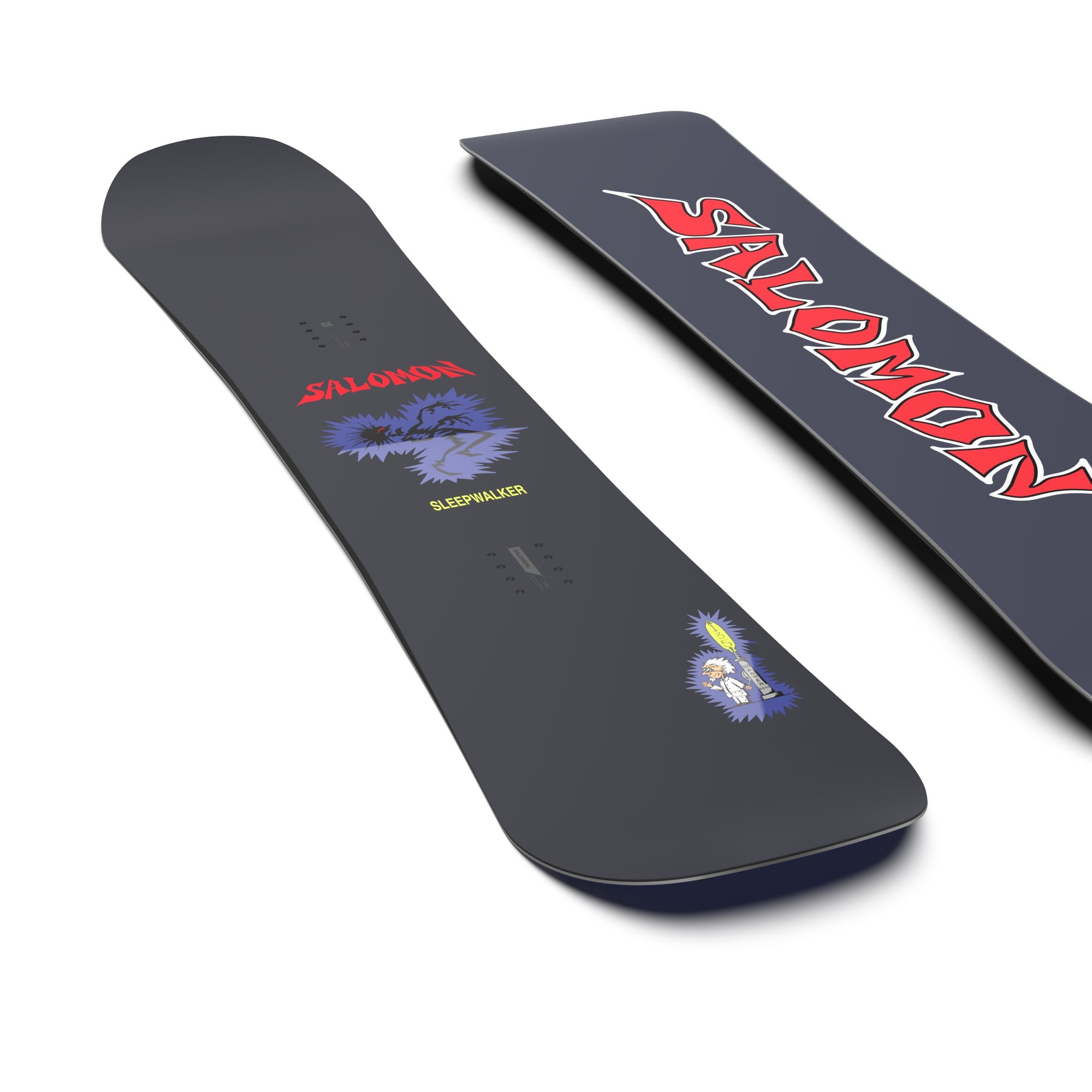 Kids Salomon Grom Sleepwalker Snowboard top and bottom of snowboard at angle