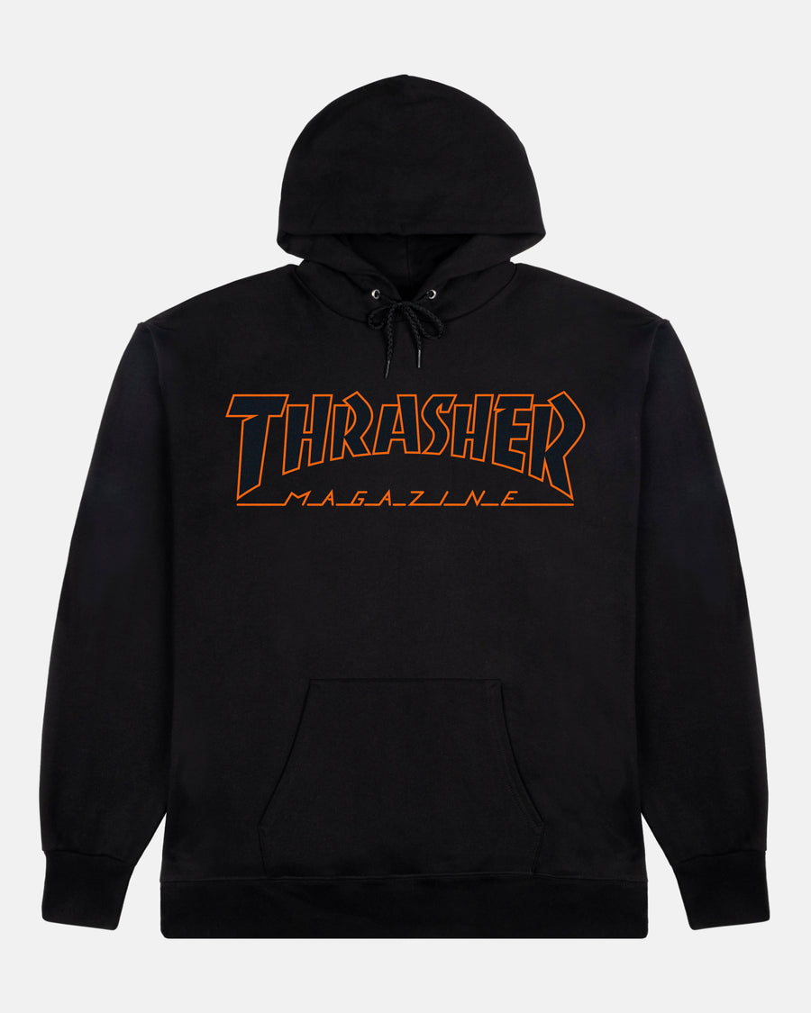 Black/Orange Outlined Thrasher Magazine Hoodie