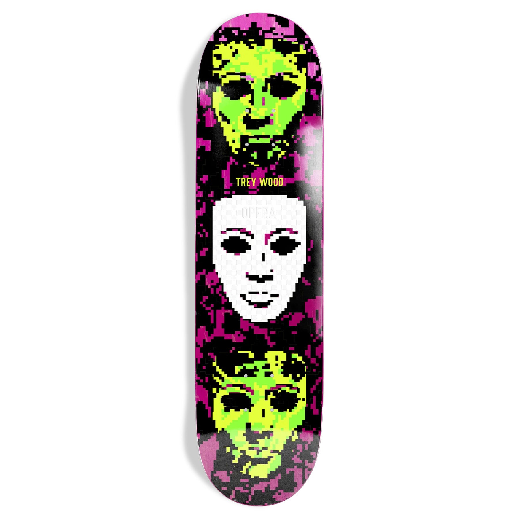 Trey Wood Digital Opera skteboard deck with 3 faces and embossed details