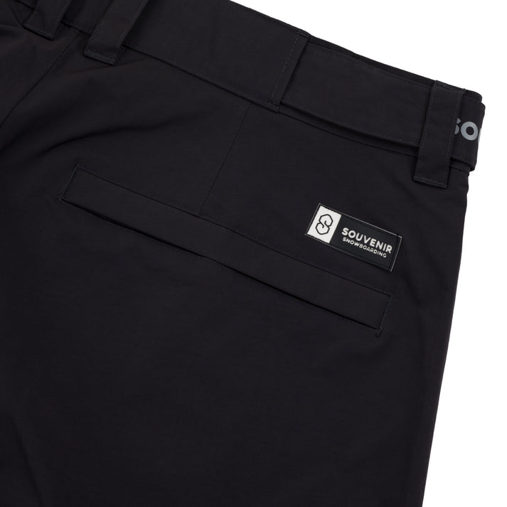 Black Pleated Chino Souvenir Snow Pants Detail