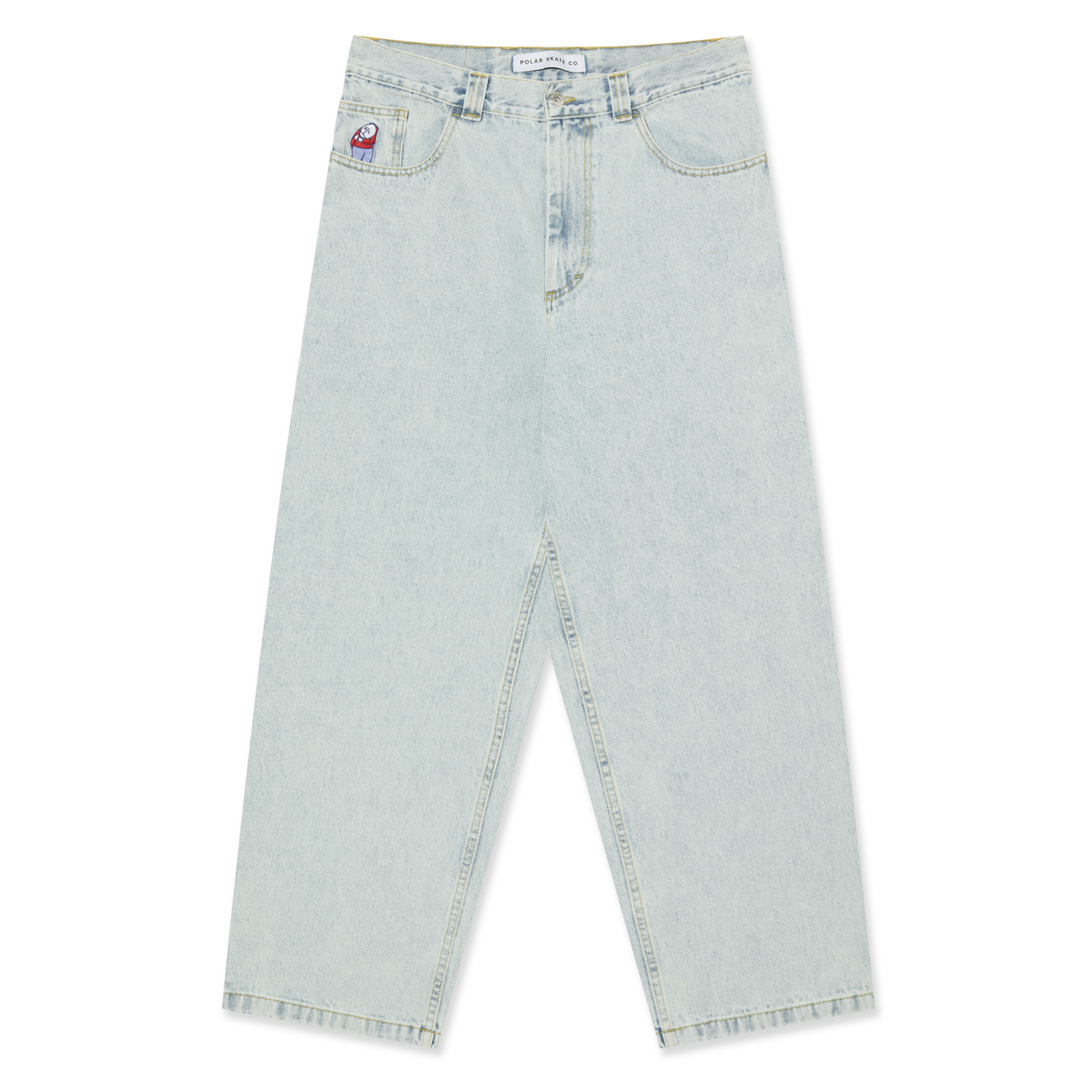 スケートボード polar bigboy OG logo Polar Big Boy OG Logo Jeans - Light Blue