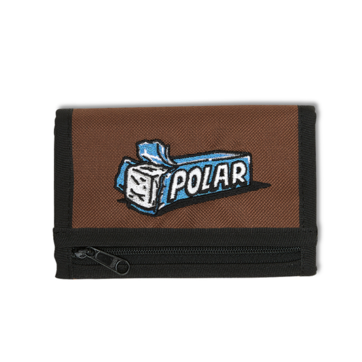 Brown Polar bubblegum key wallet with zipper coin pouch