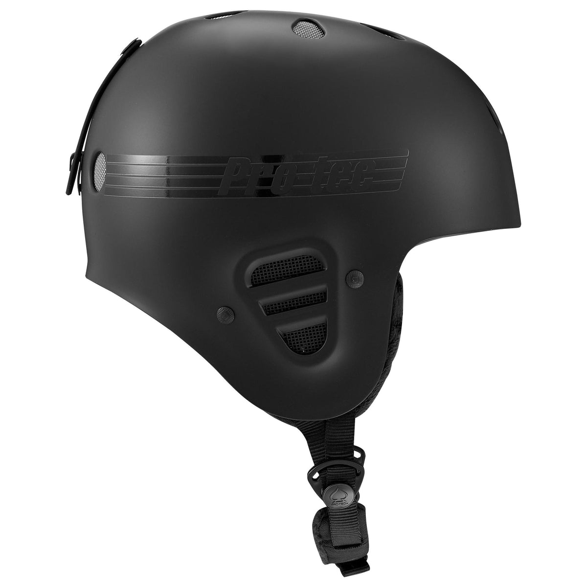 Matte Black Full Cut 2.0 ProTec Snow Helmet Side