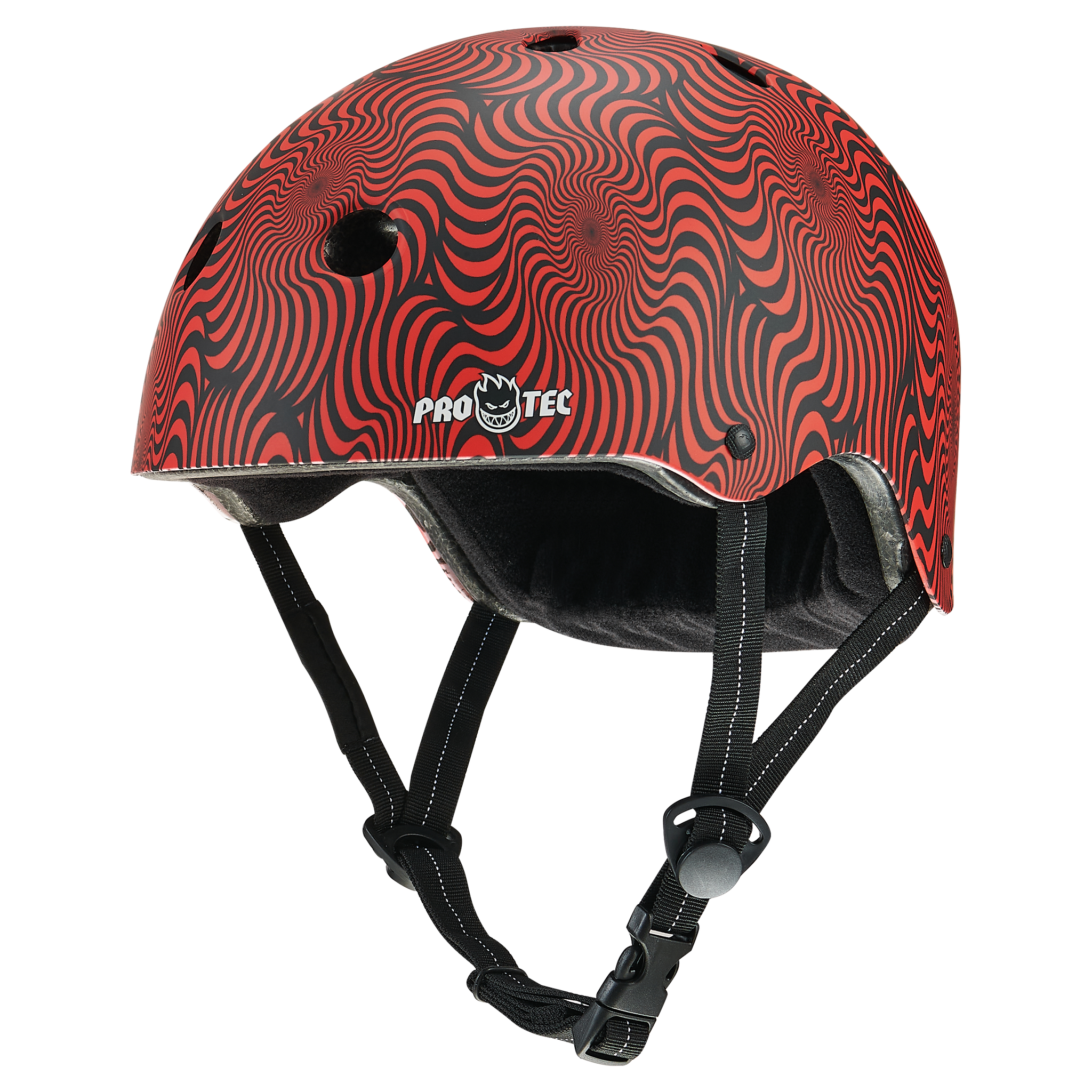 Red Swirl Spitfire Edition ProTec Low Pro Skate Helmet
