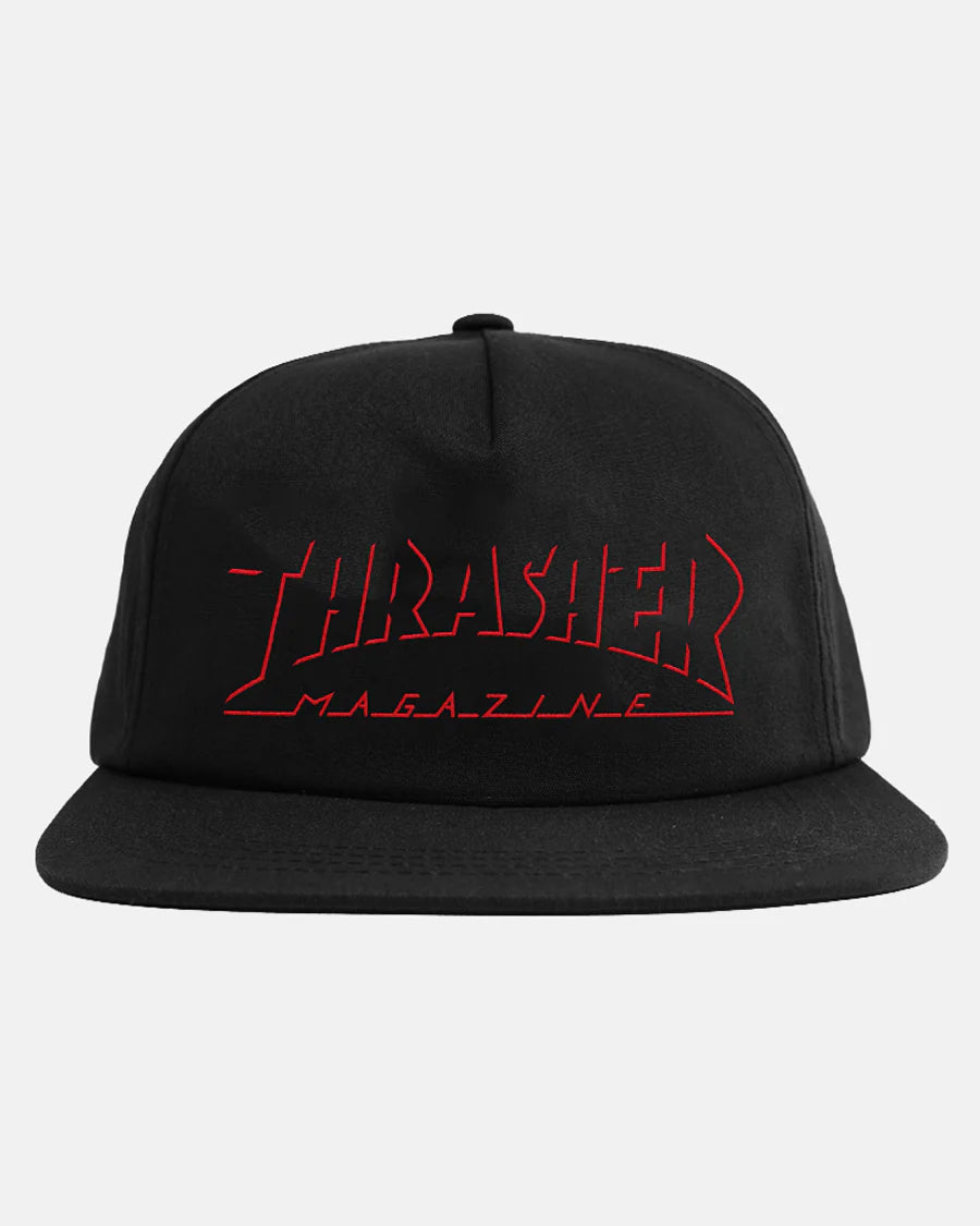 Thrasher Shadow Mag Snapback Hat - Black/Red