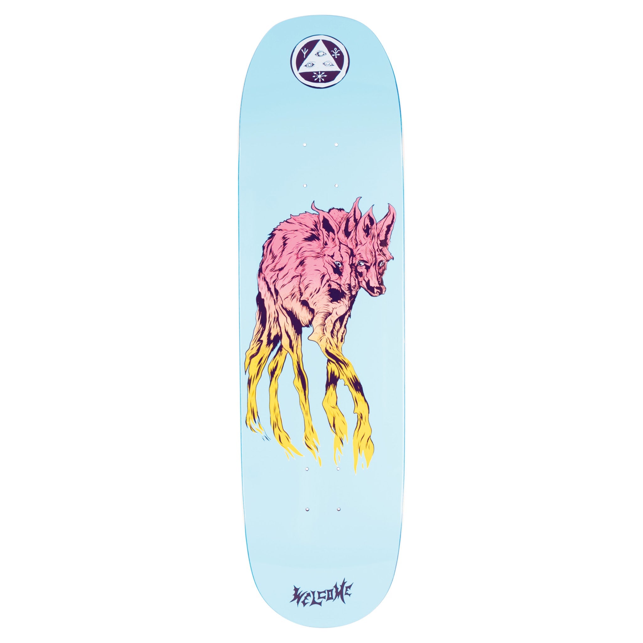 Welcome Maned Woof On Moontrimmer 2.0 Skateboard Deck - Powder Blue