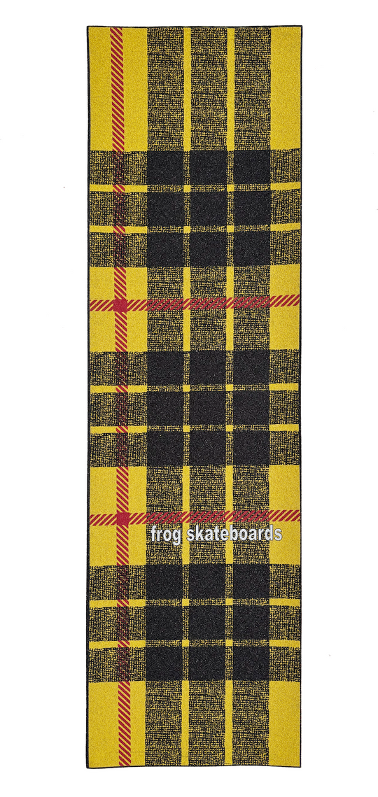 Yellow Plaid Frog Skateboard Grip Tape