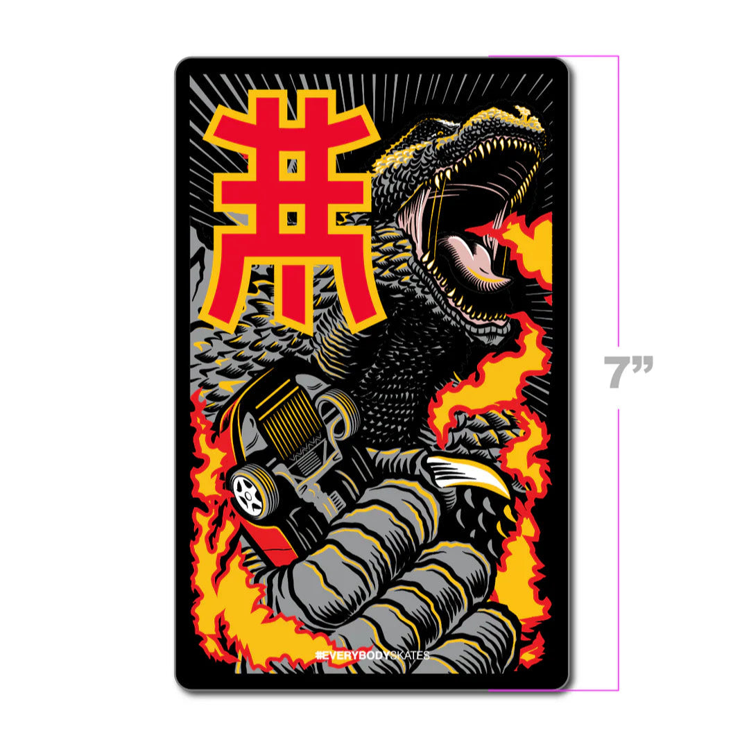Black T-Rex Everybody Skates Sticker