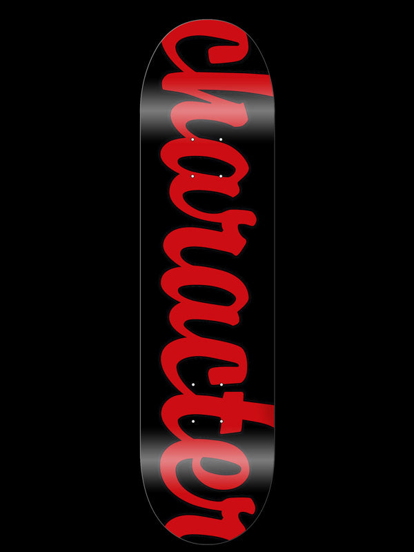 Character Script Skateboard Deck - Black/Red