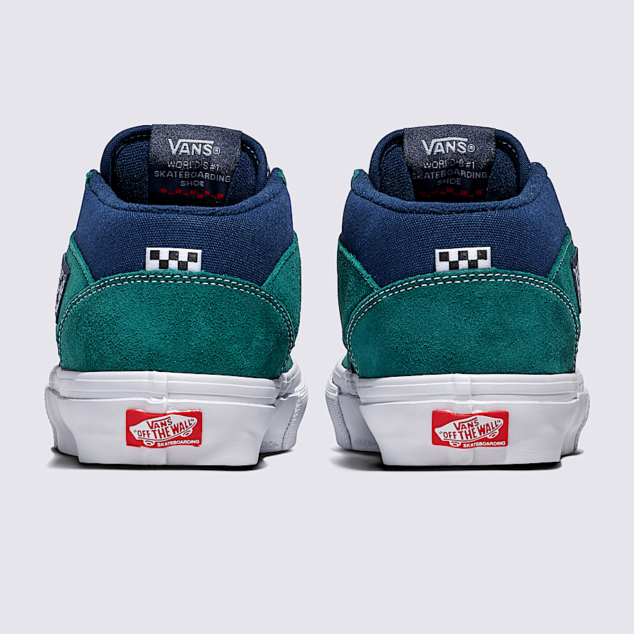 Tartan Blue/Green Skate Half Cab Vans Skate Shoe Back