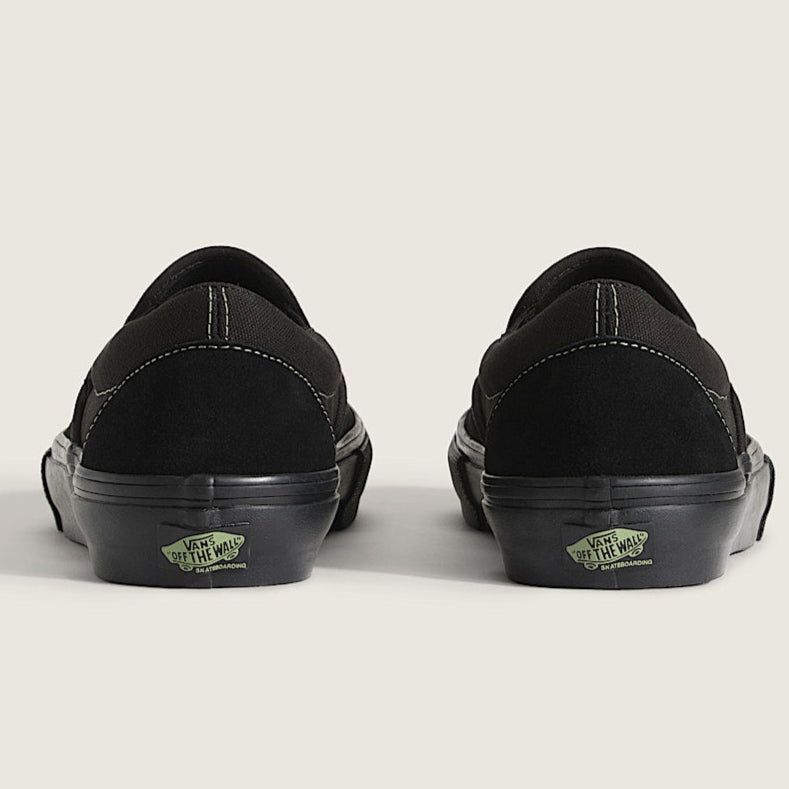 Black/Olive Skate Slip On Vans Shoe Back