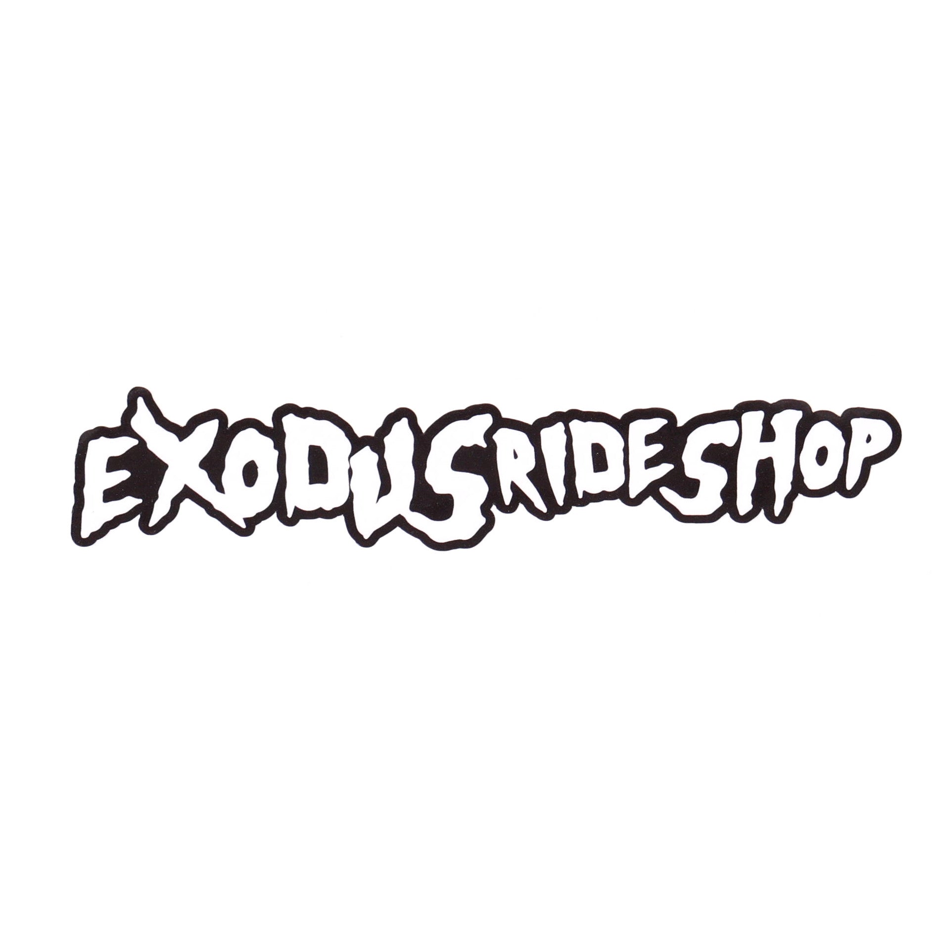 Black and white Exodus Ride Shop FA Skimask skate and snowbaord sticker